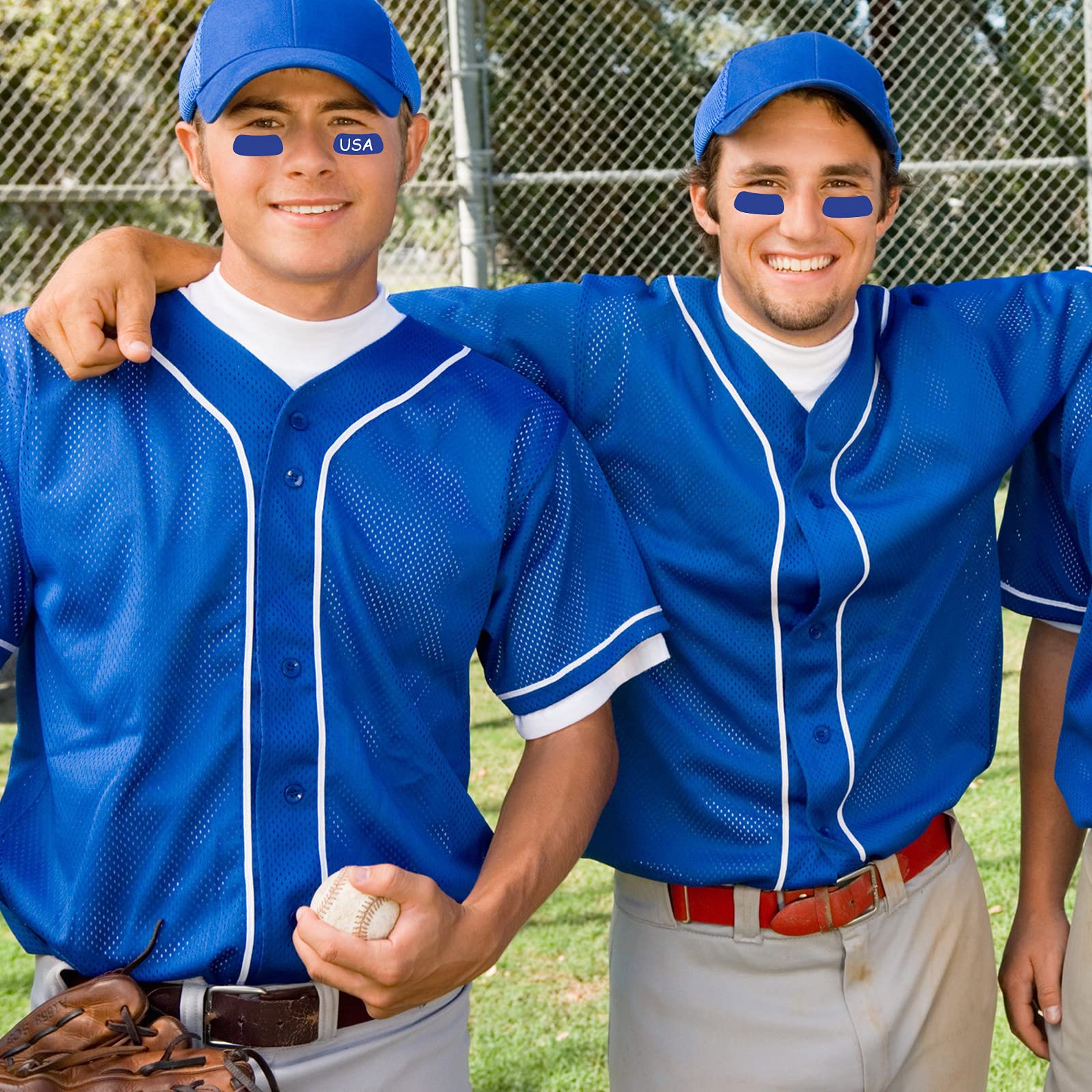Breathable Sports Eye Black Stickers & Strips with Free White Pencil - Perfect for Baseball, Football, Softball Games & Training | Game Day Essential for Athletes & Fans