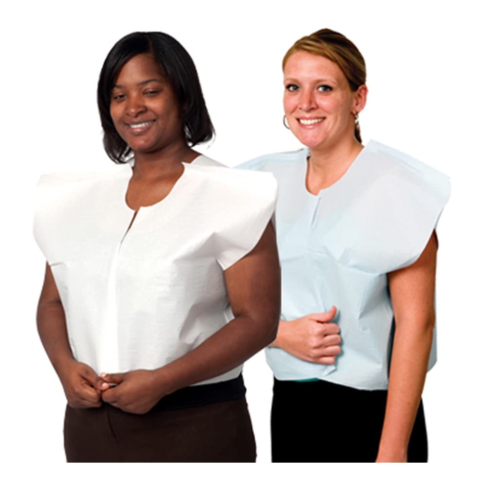 Pro Advantage NDC P750303 Exam Cape with Traditional Front/Back Opening, 3-Ply Tissue, White, 30