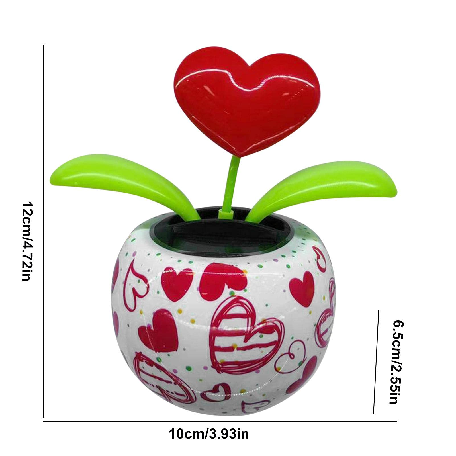 Solar Powered Dancing Flower Figurines - Heart Swing & Shaking Head Sunflower Decor for Car Dashboard, Desk, Office & Home Decor | Fun Gift Idea for Plant Lovers