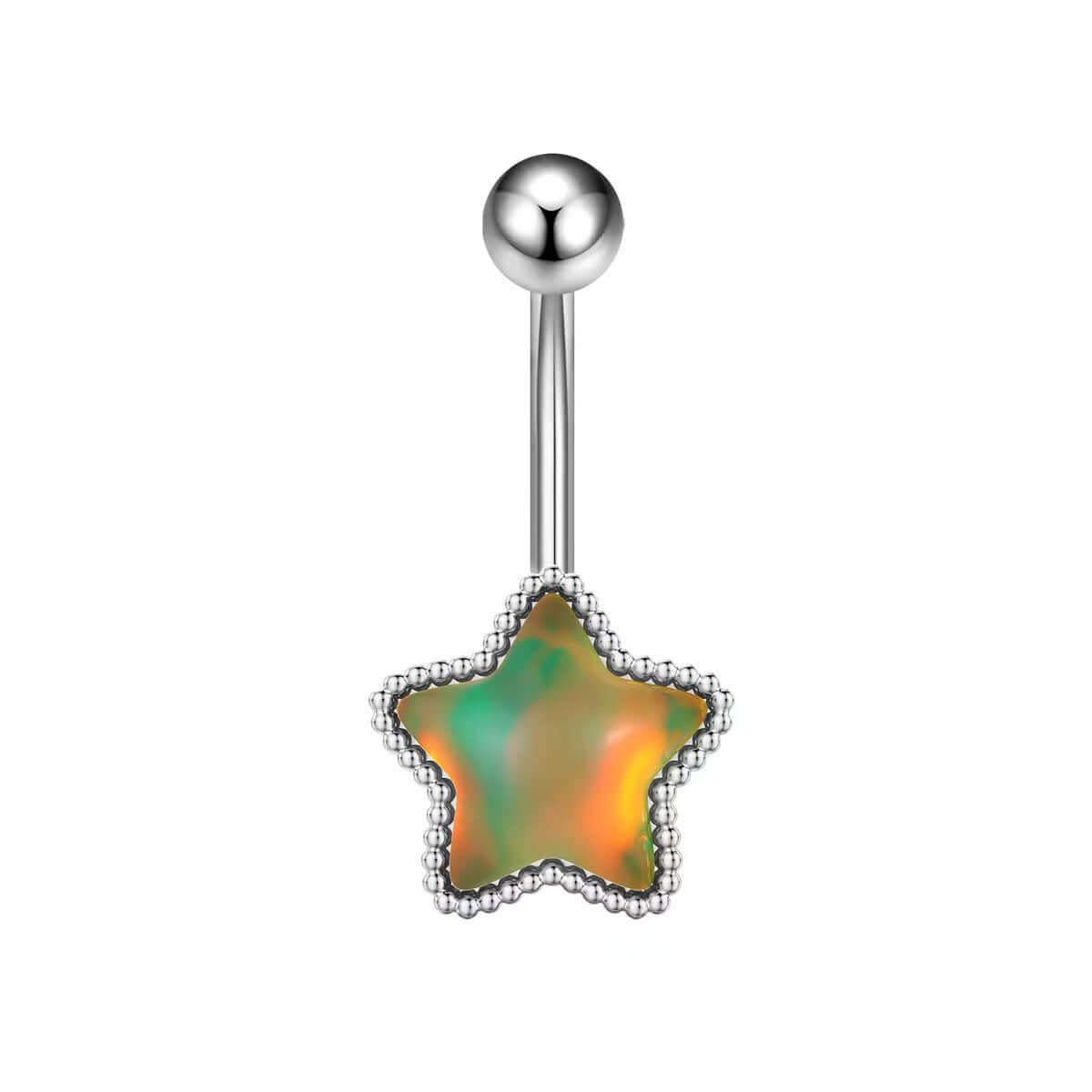 Glow in the Dark Belly Button Rings - Moon Star Design | Body Jewelry for Women | Perfect for Night Parties, Raves & Unique Fashion Looks