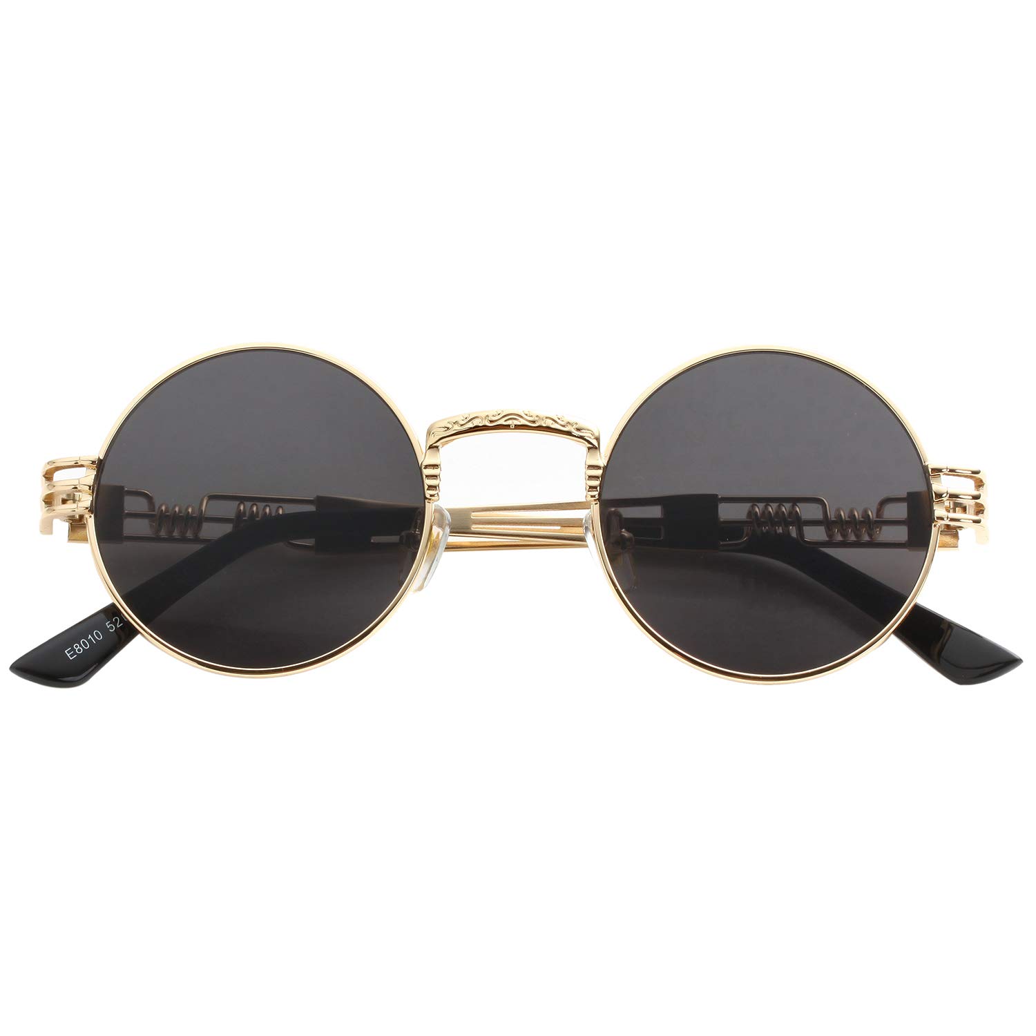 Stylish Round Sunglasses for Women & Men - Retro Metal Frame Hippie Glasses with UV400 Protection - Perfect for Beach, Driving & Outdoor Activities