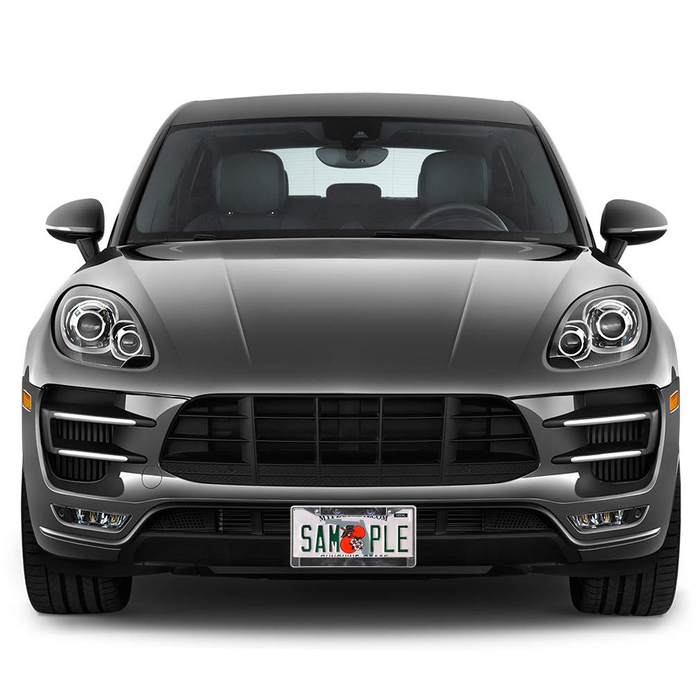 Black Wolf with Blue Eyes Metal License Plate Frame - Weatherproof Car Accessories (2 Holes, Solid Insert, Hot Pink) - Perfect for Customizing Cars, Trucks & SUVs