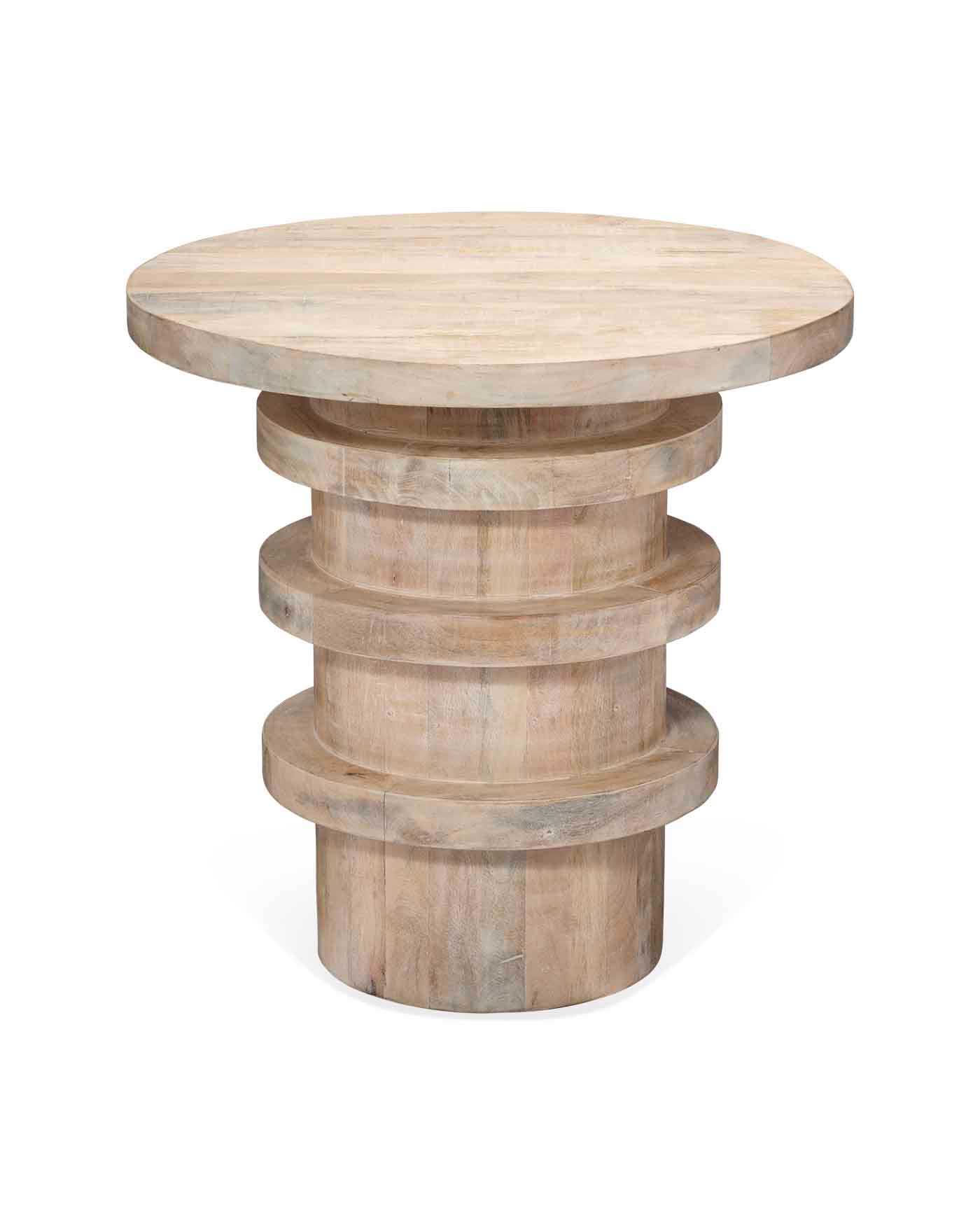 Modern Revolve Side Table - Natural Wood Finish - Perfect for Living Room, Bedroom, or Office Decor