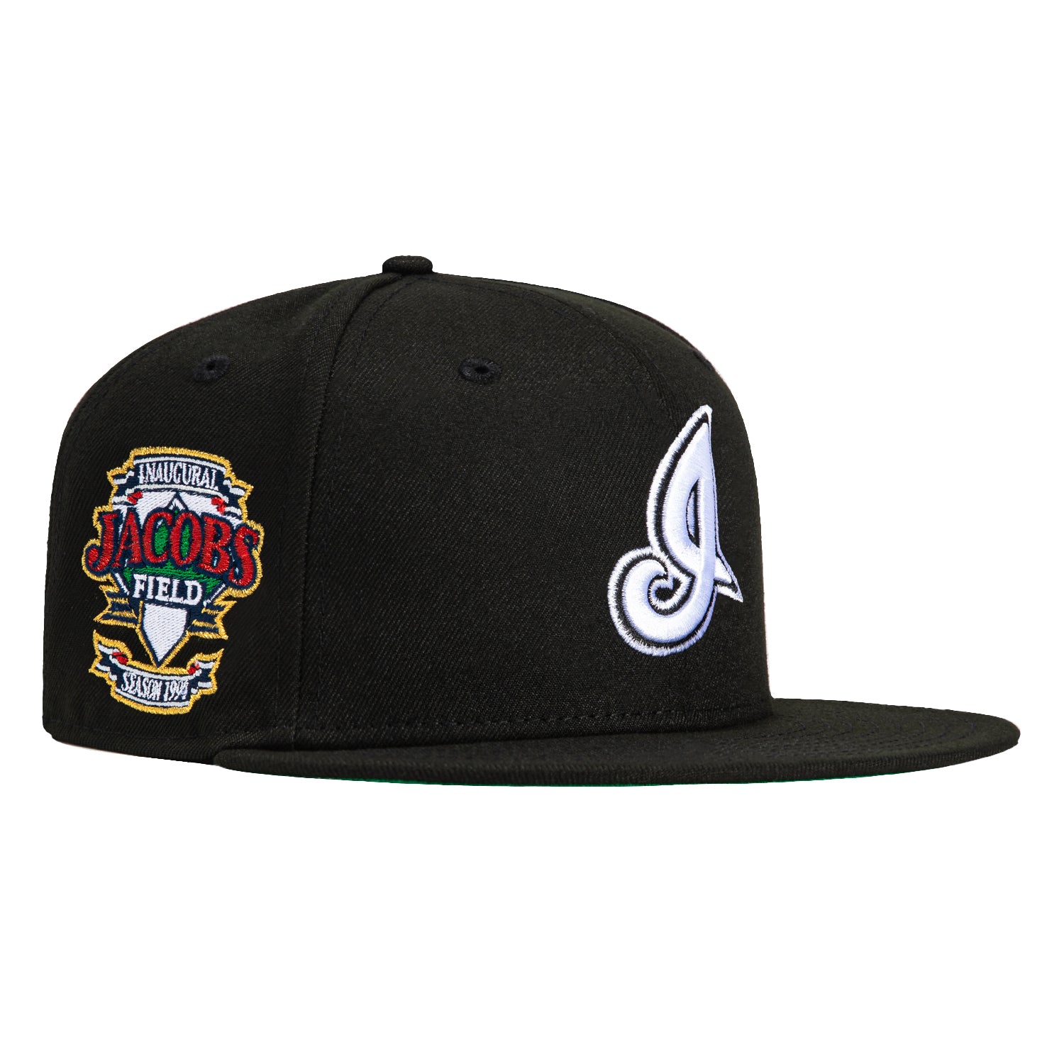 New Era 59Fifty Cleveland Indians Jacobs Field Patch Snapback Hat - Black & White Baseball Cap for Men & Women - Perfect for Games, Sports & Casual Wear