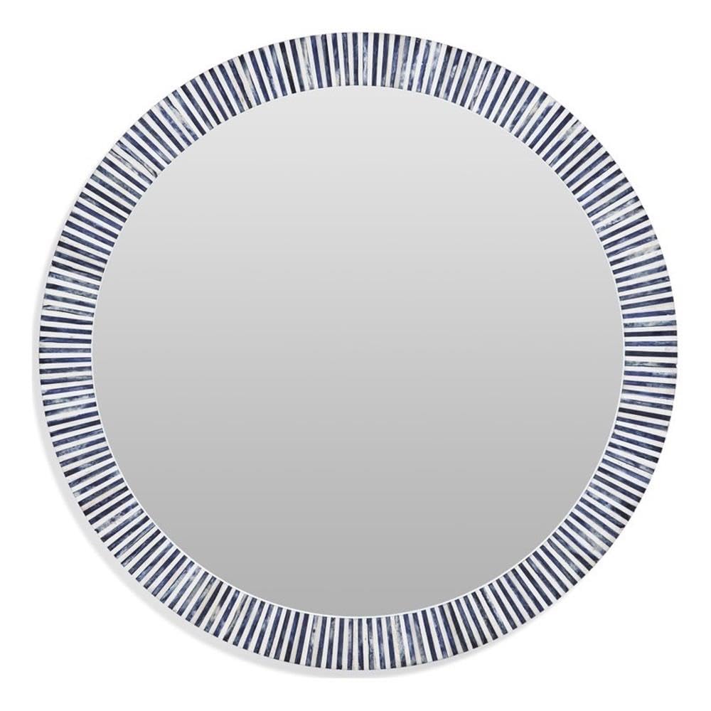 Blue Resin Radial Bone Wall Mirror - Handmade Boho Decor for Living Room, Bedroom & Bathroom