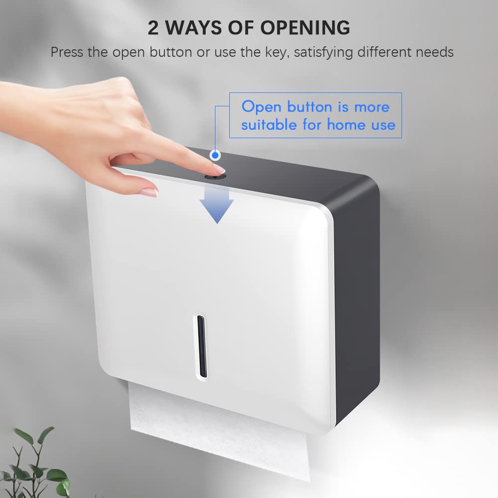 Wall Mount Paper Towel Dispenser with Key Lock - Multifold Hand Towel Holder for Bathroom, Kitchen, Bedroom | Space-Saving & Hygienic Tissue Storage Solution for Homes, Offices & Restaurants