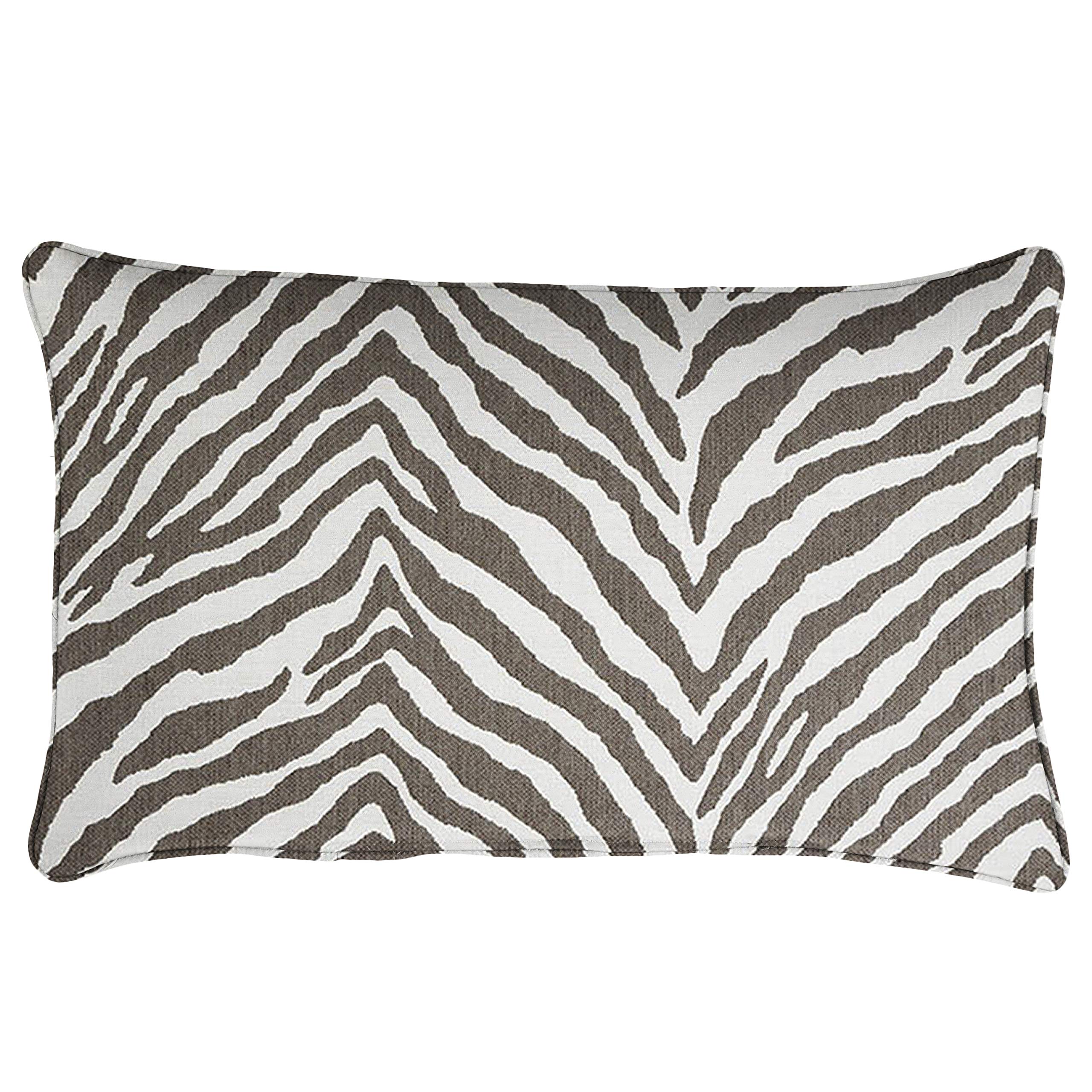 Sorra Home x Sunbrella - Indoor/Outdoor Lumbar Pillows (Set of 2), Grey Zebra Print - Water-Resistant & UV-Protected Decorative Throw Pillows for Patio, Sofa, or Bed