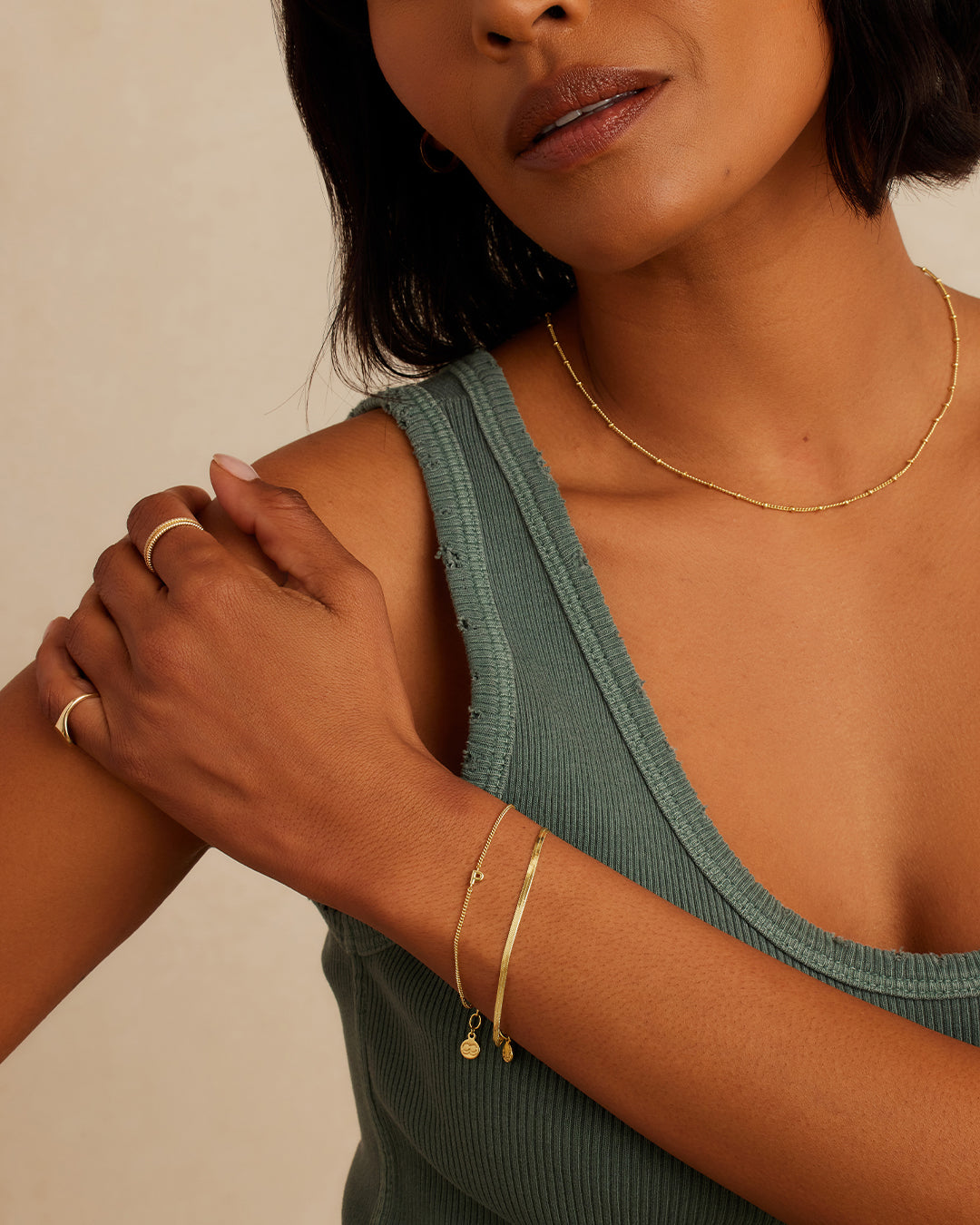 Wilder Mini Alphabet Bracelet - Personalized Initial Letter Bracelet for Women & Girls - Trendy Stackable Jewelry for Everyday Wear & Gifts