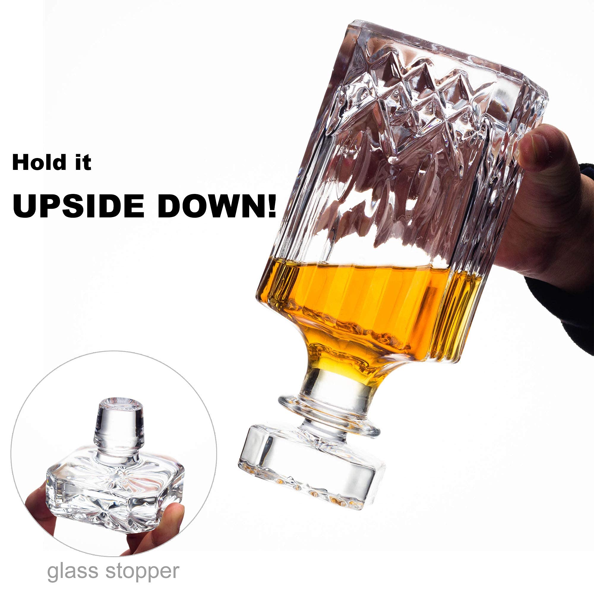 Premium Whiskey Decanter Set with 6 Old Fashioned Glasses - Elegant Scotch, Rum & Bourbon Barware for Home Entertaining & Gifting