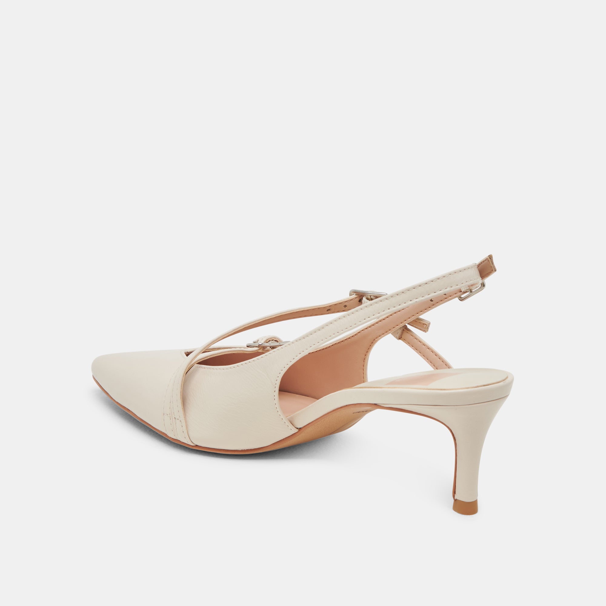 PAMLA Women's Mid Heel Pumps in Ivory Crinkle Patent Leather - Perfect for Office, Parties & Special Occasions