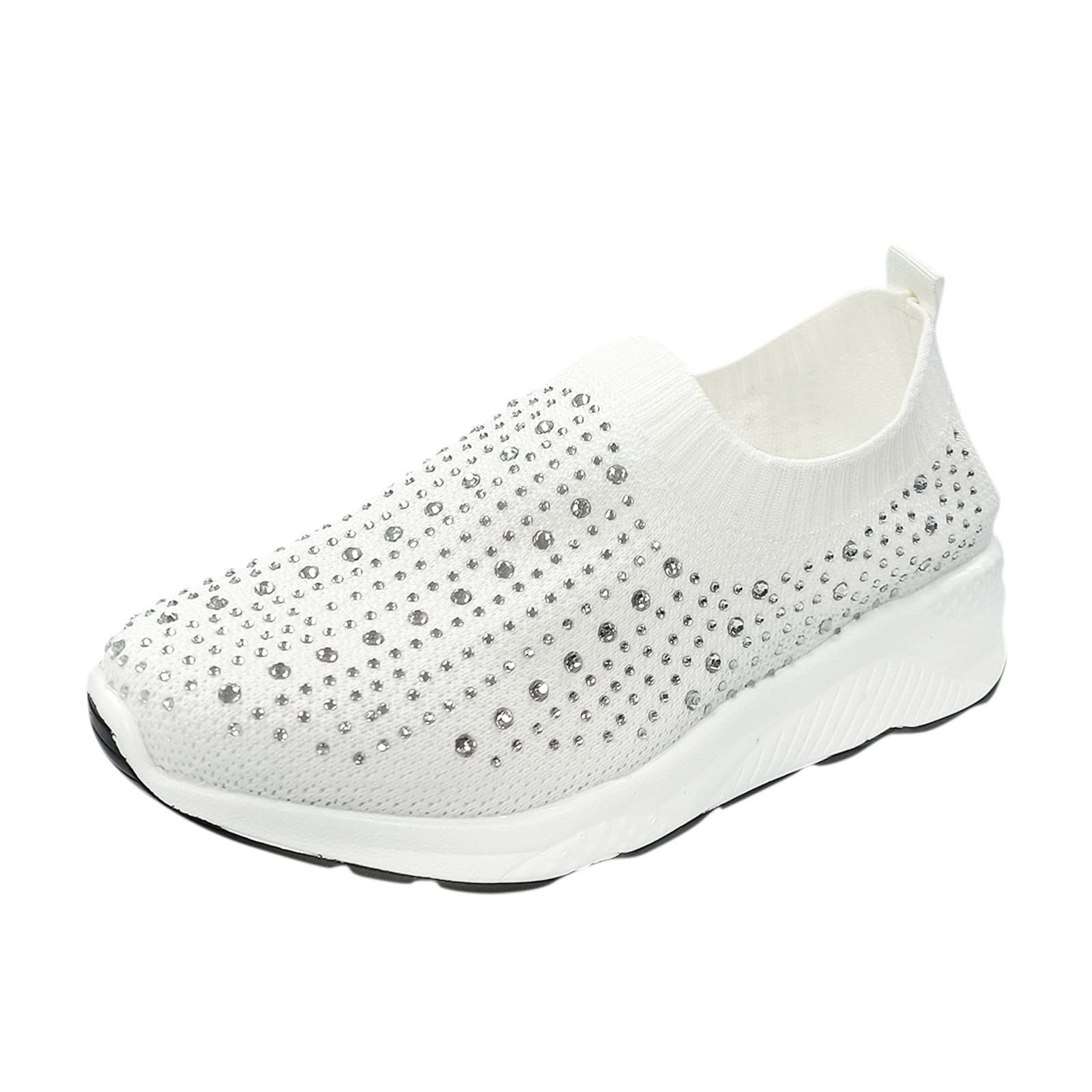Breathable Mesh Running Shoes for Women - Crystal Fabric Wide Width Sneakers for Sports & Workouts | Perfect for Jogging, Gym & Outdoor Activities