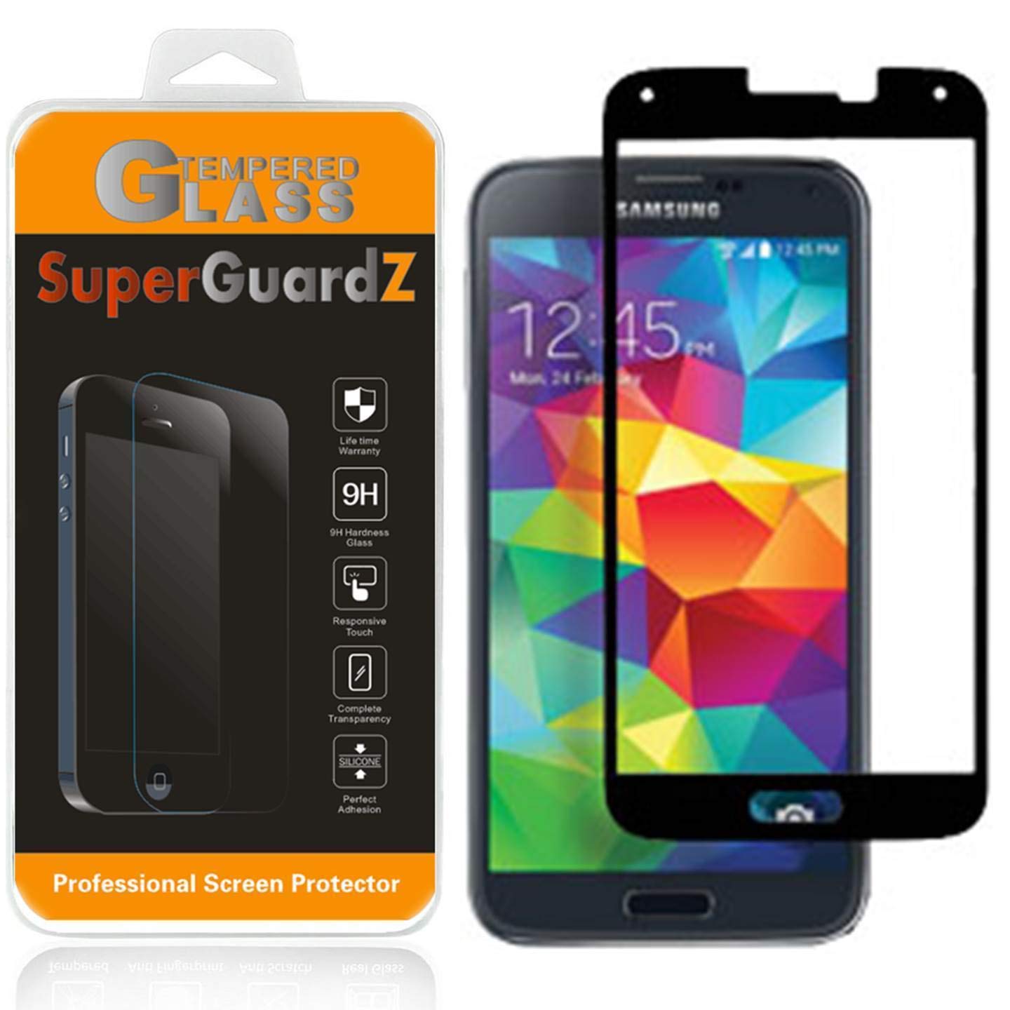 Premium Tempered Glass Screen Protector for Samsung Galaxy S5 - Edge-to-Edge Full Coverage, Anti-Scratch & HD Clarity - Includes 2 Stylus Pens & Lifetime Warranty - Perfect for Work, Gaming & Daily Protection