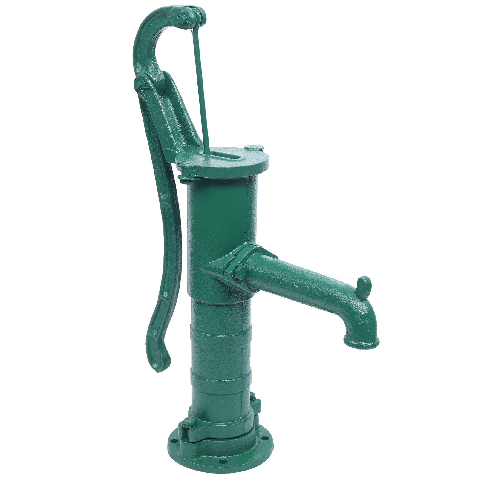 CNCEST Manual Water Pitcher Pump - Cast Iron Hand Pump for Outdoor Yard, Pond & Well - 26ft Max Pressure Head - Green - Perfect for Garden Irrigation, Livestock Watering & Emergency Water Supply