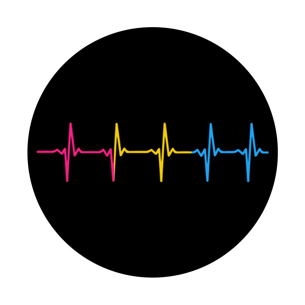 Pansexual Pride Heartbeat LGBT PopSocket - Phone Grip & Stand for iPhone, Samsung, Tablets - Perfect for LGBTQ+ Support, Daily Use & Travel