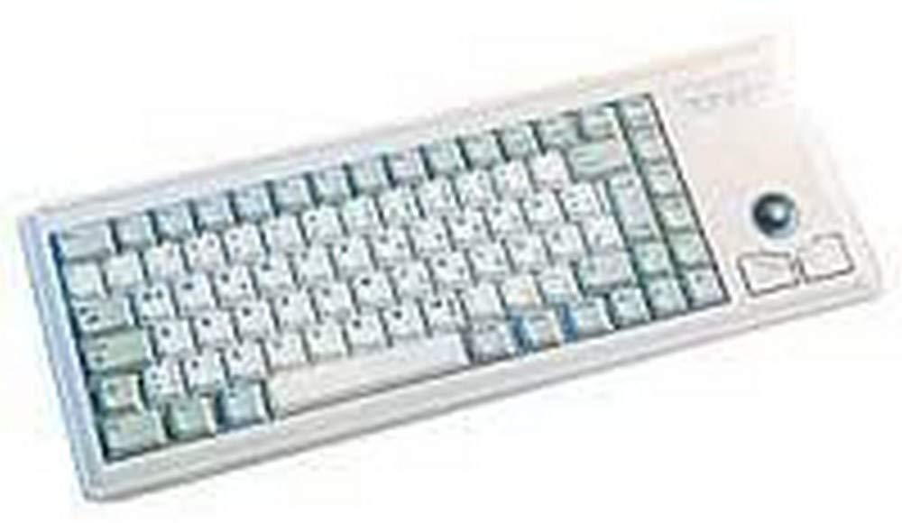 Cherry G84-4400 Compact Mechanical Keyboard with Trackball - 83 Keys USB Wired Keyboard - Light Gray Ergonomic Keyboard for Office, Gaming & Programming (English Layout)