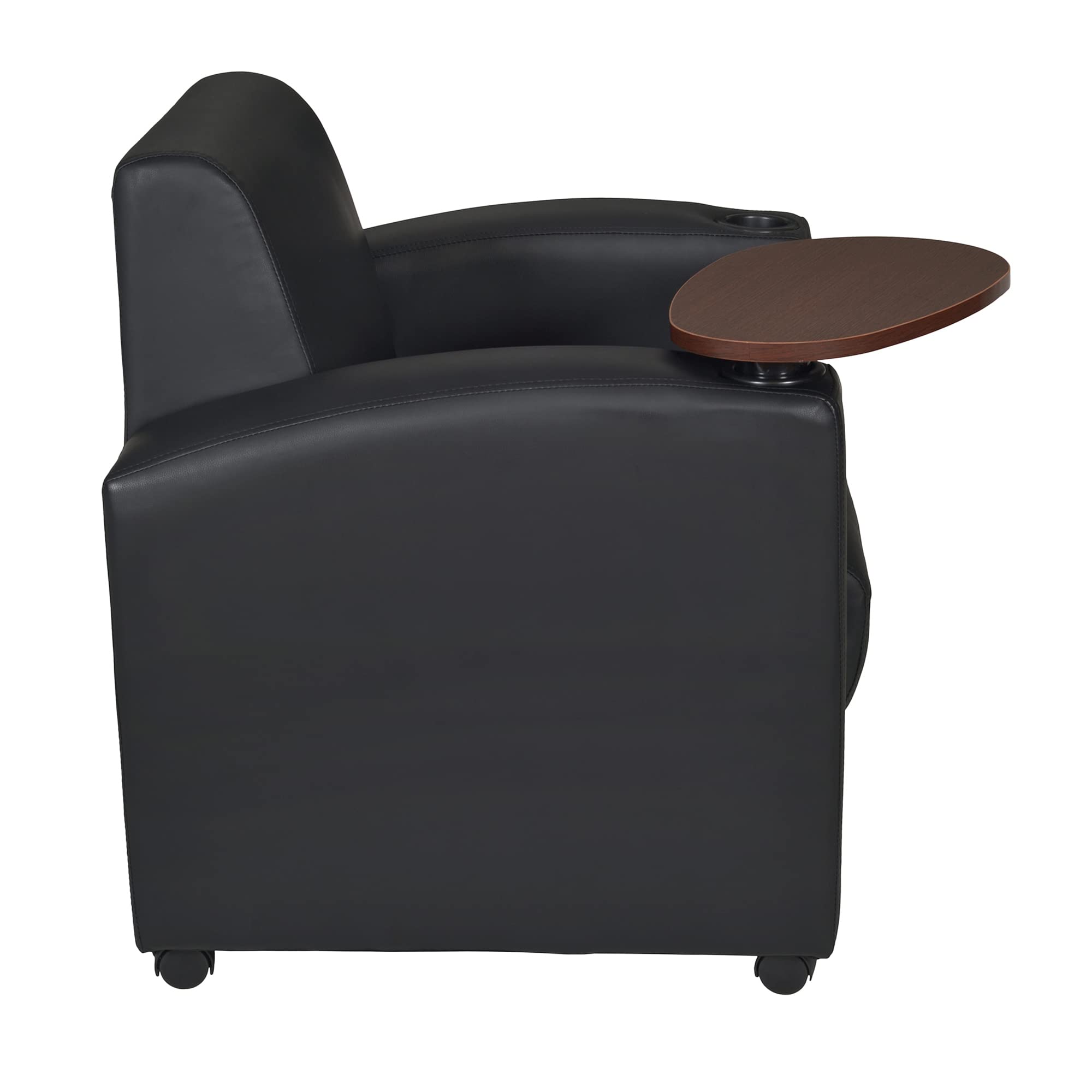 Regency Nova Side Chair with Tablet Arm & Underseat Storage - Set of 2 Black/Java - Perfect for Home Office, Study Room & Small Spaces