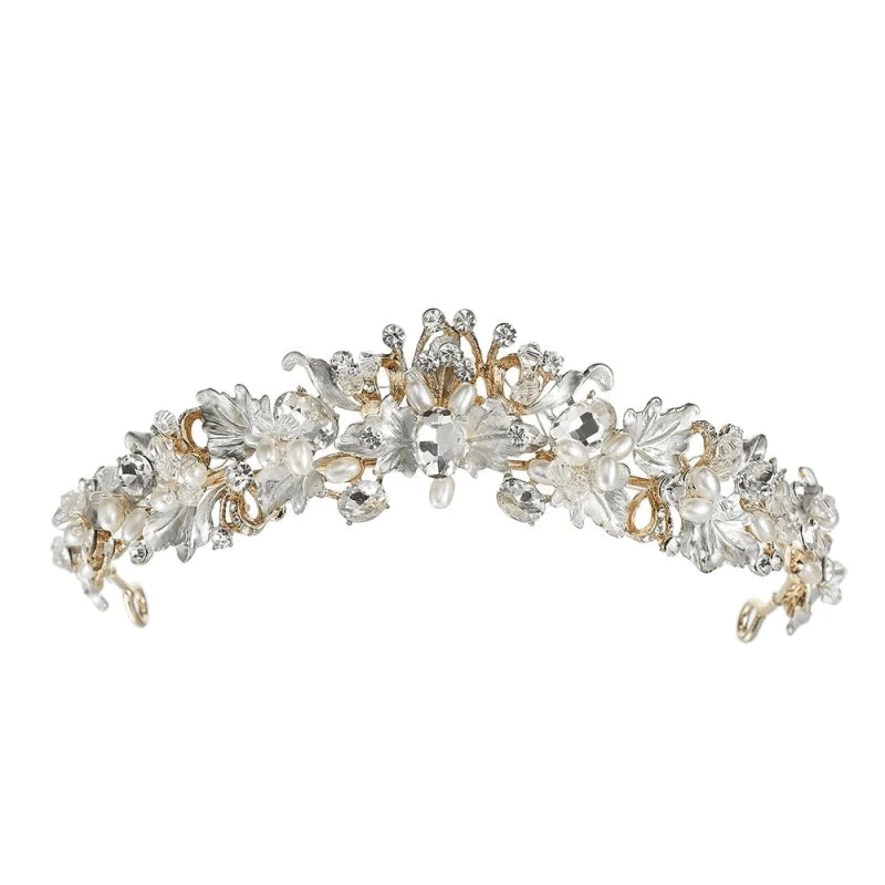 Sparkling Bridal Tiara with Swarovski Crystals & Freshwater Pearls - Elegant Wedding Hair Accessory for Bride, Bridesmaids & Flower Girls | Perfect for Weddings, Prom, Quinceañera & Special Occasions
