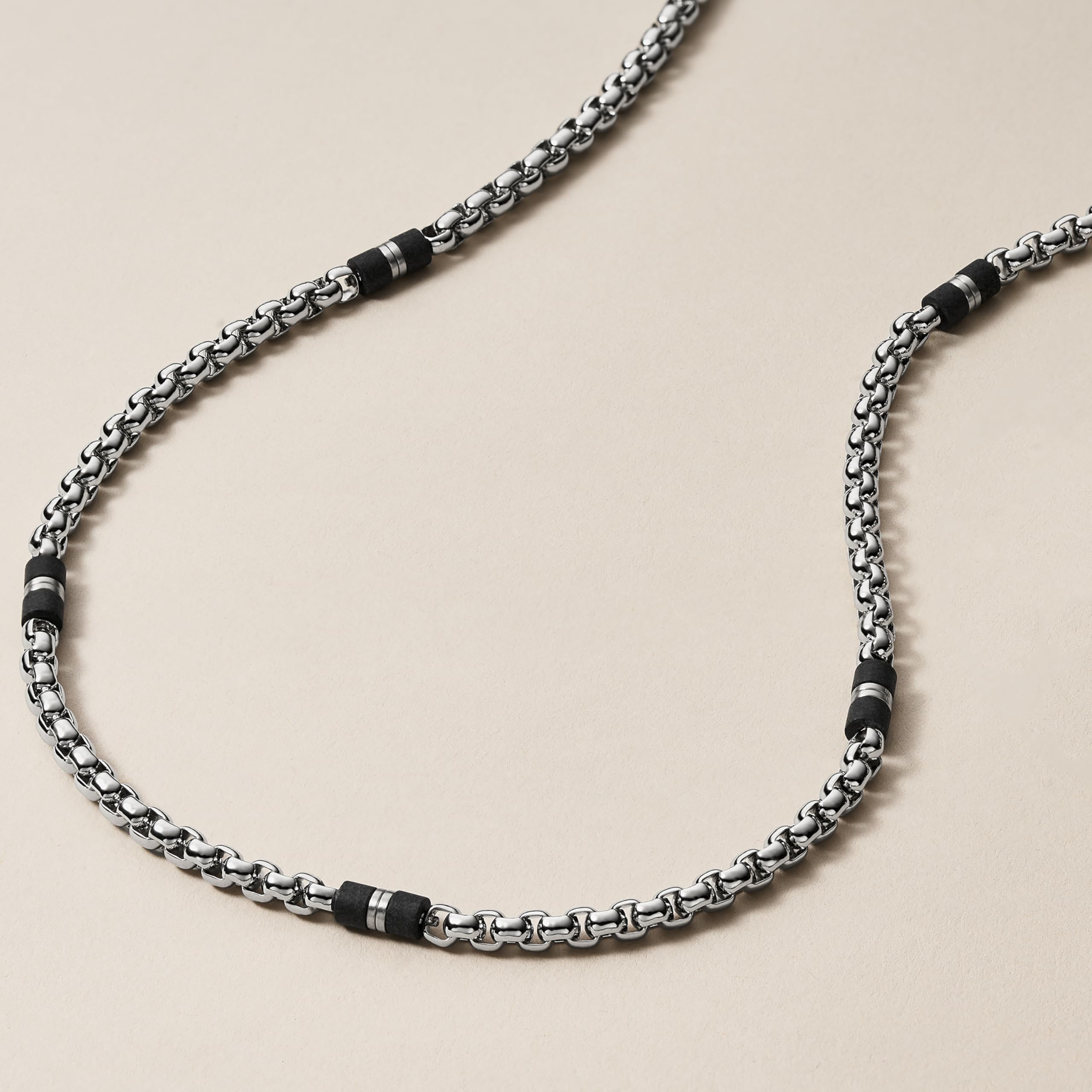 Fossil Men's Stainless Steel or Leather Necklace - Stylish & Durable Jewelry for Everyday Wear, Gifts & Special Occasions