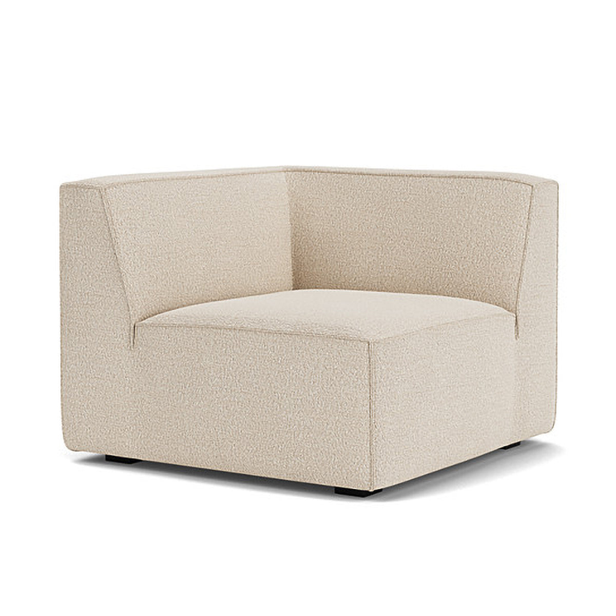 Dane Boucle 1 Seater Right Corner Modular Sofa - Modern Accent Chair for Small Spaces, Living Room, Apartment & Office - Soft Upholstered Lounge Seating with Comfortable Back Support