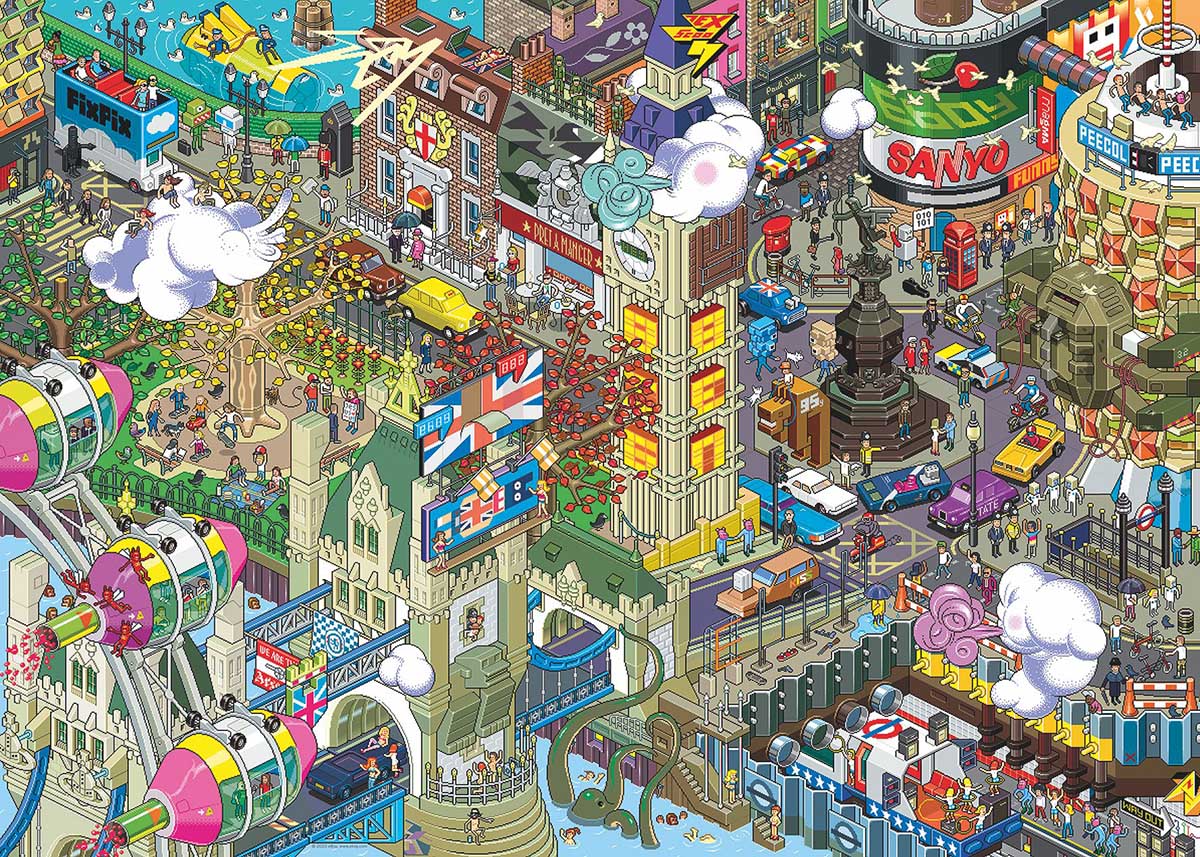 Heye eBoy Pixarama 1000 Piece Jigsaw Puzzle - London Quest | Premium Art Puzzle for Adults & Teens | Perfect for Family Game Night & Home Decor
