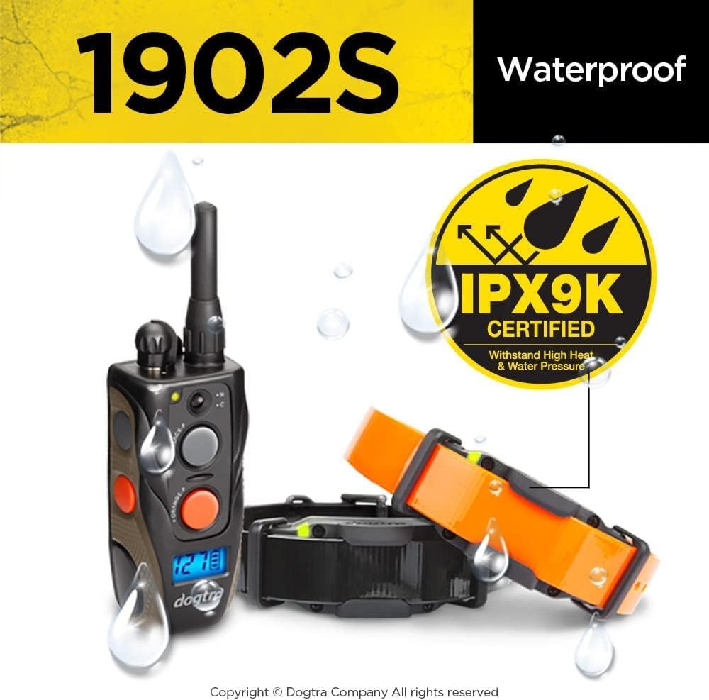 Dogtra 1902S Ergonomic 3/4-Mile IPX9K Waterproof High-Output 2-Dog Remote Training E-Collar for Hunting, Obedience & Outdoor Adventures – Perfect for Large Dogs & Professional Trainers
