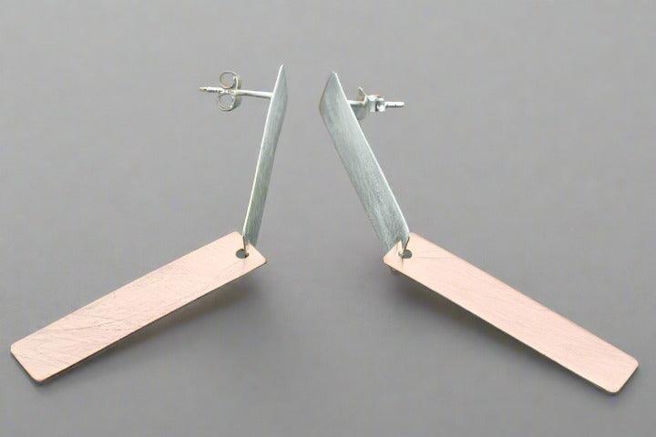 2-Pack Long Drop Earrings for Women - Elegant Silver & Rose Gold Dangle Earrings - Perfect for Parties, Weddings & Everyday Wear