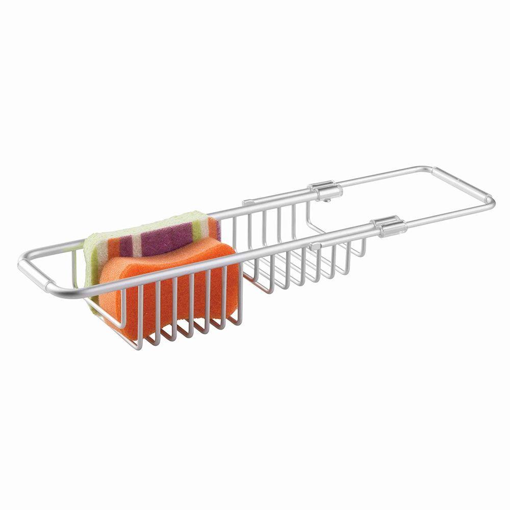 iDesign Rust-Proof Aluminum Expandable Over Sink Dish Drying Rack - Perfect for Kitchen Countertop, Dish Organizer & Space-Saving Storage