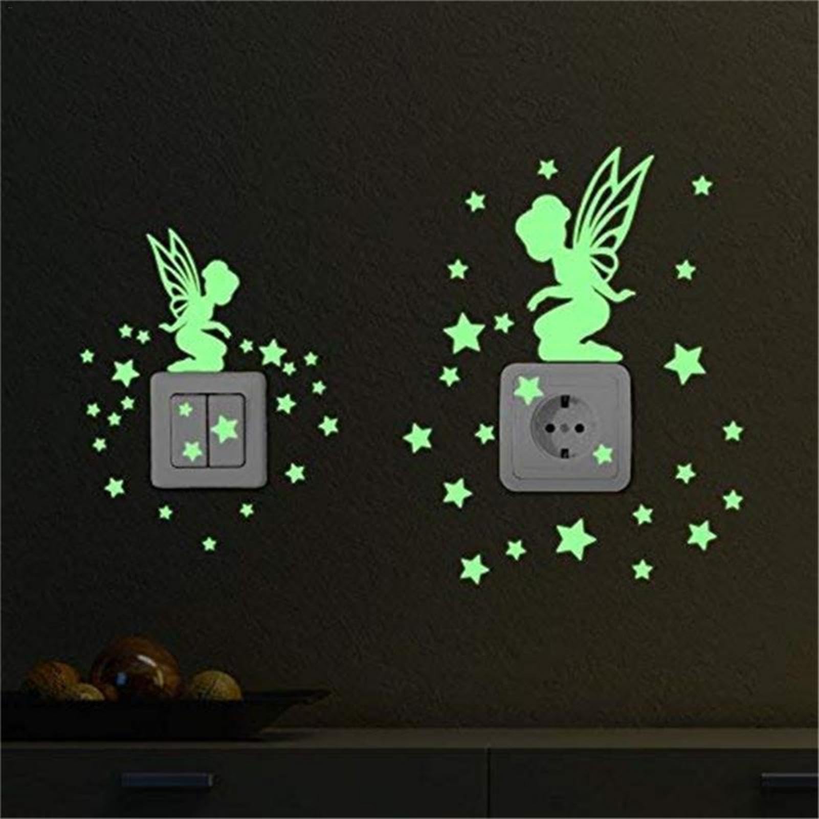 Glowing Fairy Wall Decals - Removable Nursery Decor for Kids Bedroom & Ceiling