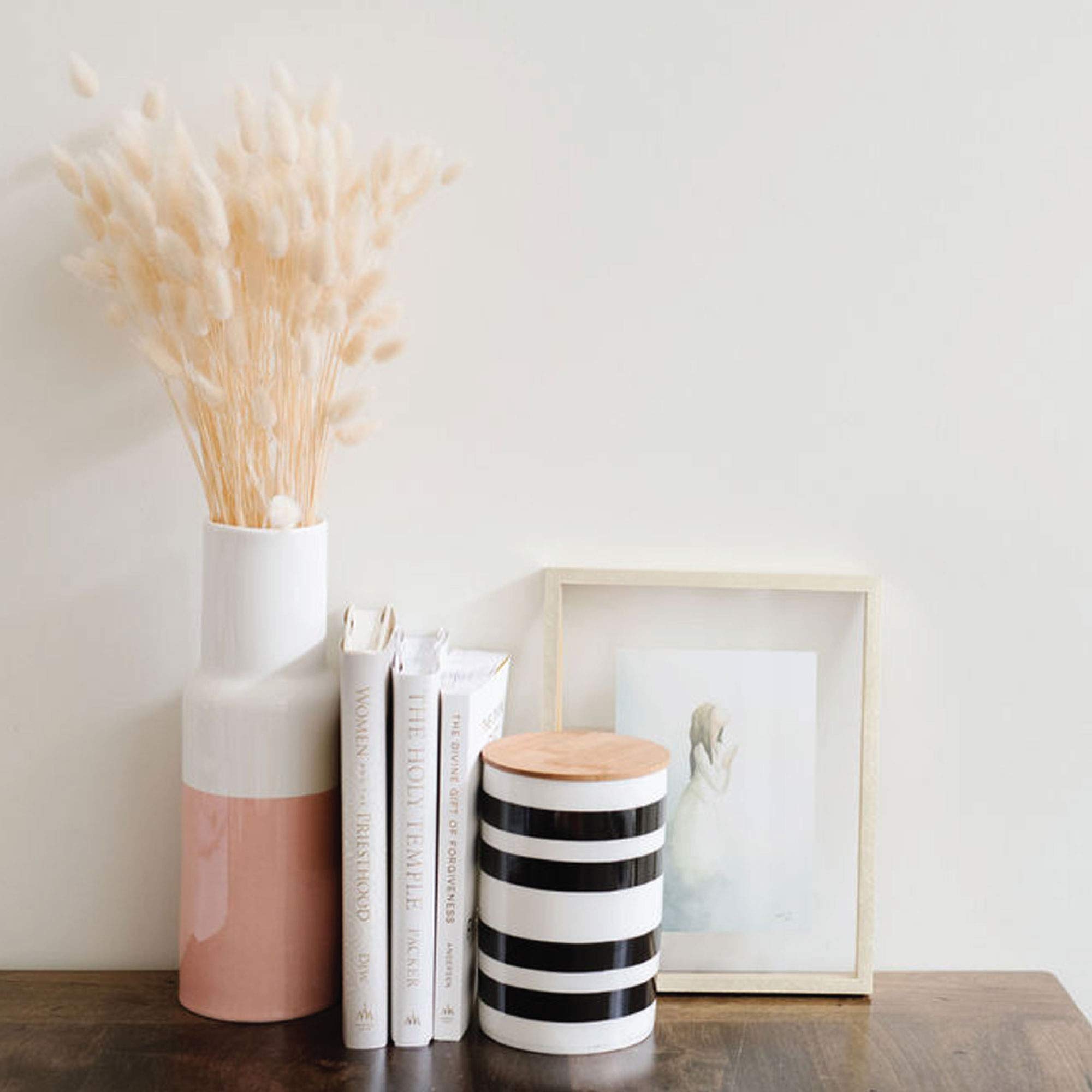 Latter-Day Home Stripe Kitchen Canister Set - 4.25'’x 4.25’’x 6.5'' Flour and Sugar Containers - Countertop Storage for Baking Essentials, Coffee, Tea, and Spices