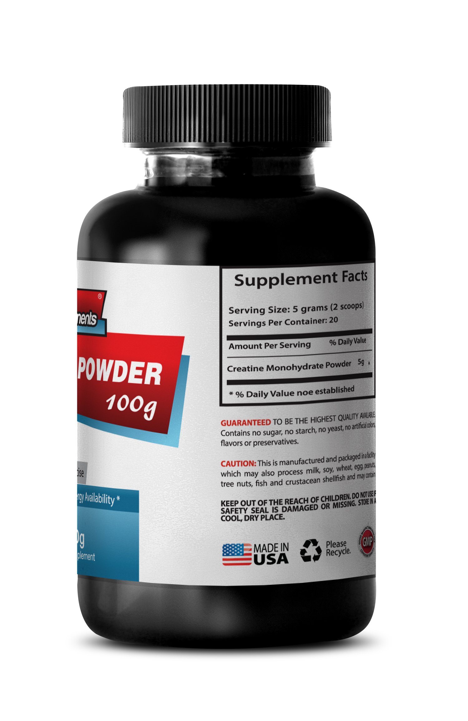 Best Creatine Powder 100mg - Premium Creatine Supplement for Muscle Growth & Performance Boost - Gym, Workout & Bodybuilding Essential (1 Bottle)