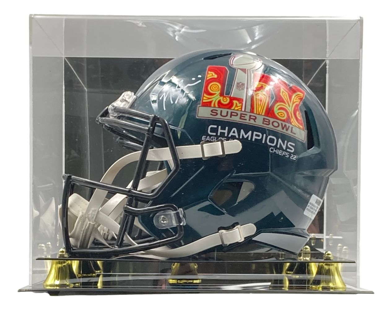 Authentic Nick Sirianni Signed Philadelphia Eagles Super Bowl LIX Replica Football Helmet with Display Case - Perfect for Eagles Fans, Sports Memorabilia Collectors, and Home/Office Decor