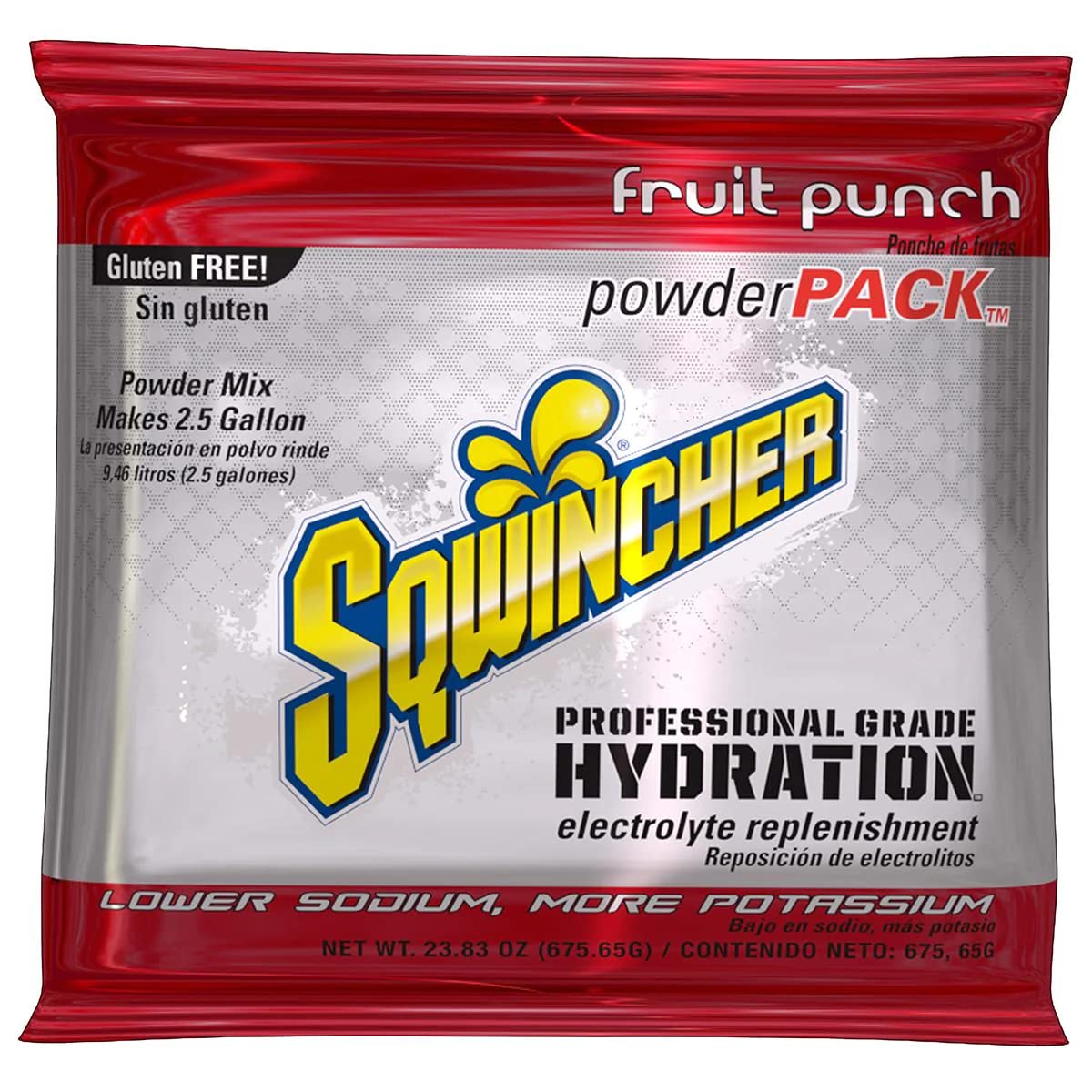 Sqwincher Powder Pack - Fruit Punch Flavor, 23.83 oz (Pack of 32) | Electrolyte Drink Mix for Hydration, Sports & Outdoor Activities