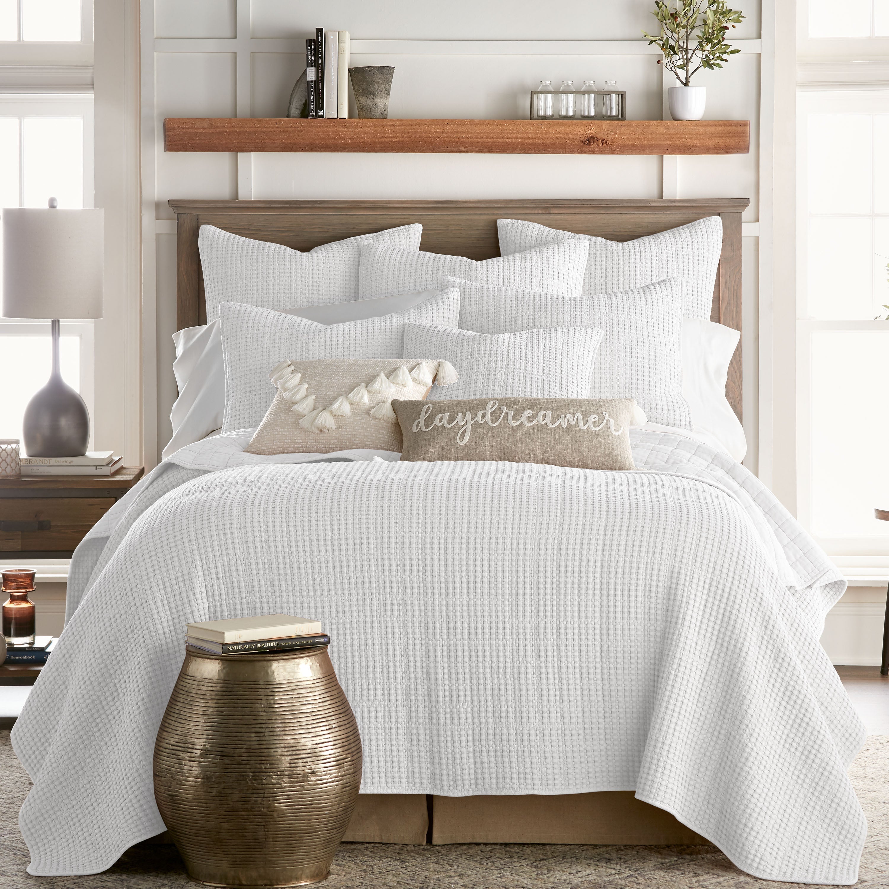 Mills Waffle Square Pillow - Soft & Stylish Decorative Throw Pillow for Couch, Bed, Sofa - Perfect for Living Room, Bedroom & Home Decor