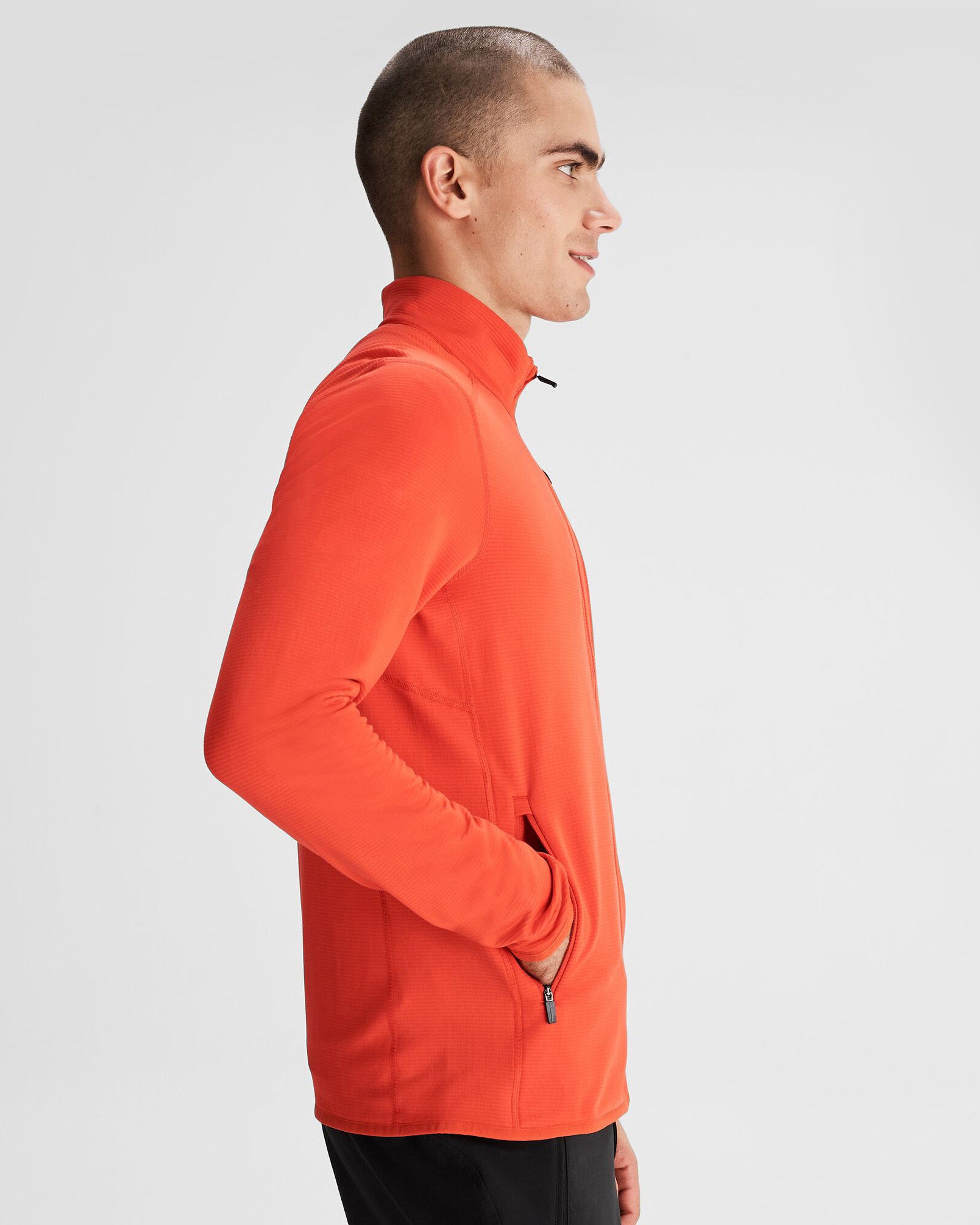 Men's Seeker Fleece Jacket - Warm Outdoor Winter Jacket for Hiking & Camping | Hut Orange Color | Perfect for Cold Weather Adventures