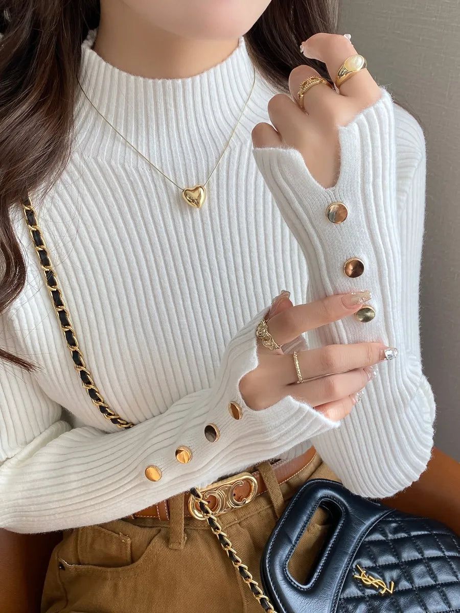 Women's Slim Soft Knit Turtleneck Sweater - Long Sleeve Pullover Jumper for Autumn Winter | Streetwear Fashion | Perfect for Office, Dating & Casual Outfits