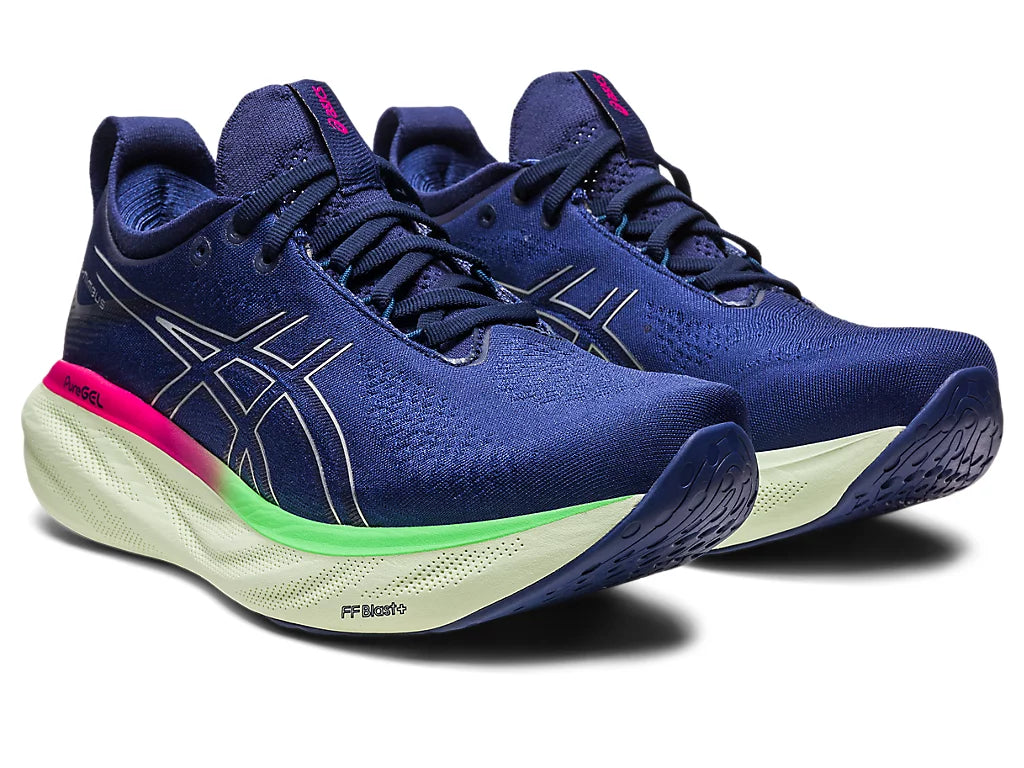 ASICS Women's GEL-NIMBUS 25 Running Shoes - Indigo Blue/Pure Silver - Premium Cushioned Road Running Sneakers for Women - Perfect for Long Distance Running, Jogging & Gym Workouts