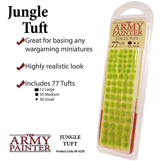 Army Painter Basing: Battlefields Jungle Tuft - Premium Miniature Grass Tufts for Wargaming Terrain & Diorama Scenery - Perfect for Warhammer, D&D, and Tabletop Battle Scenes