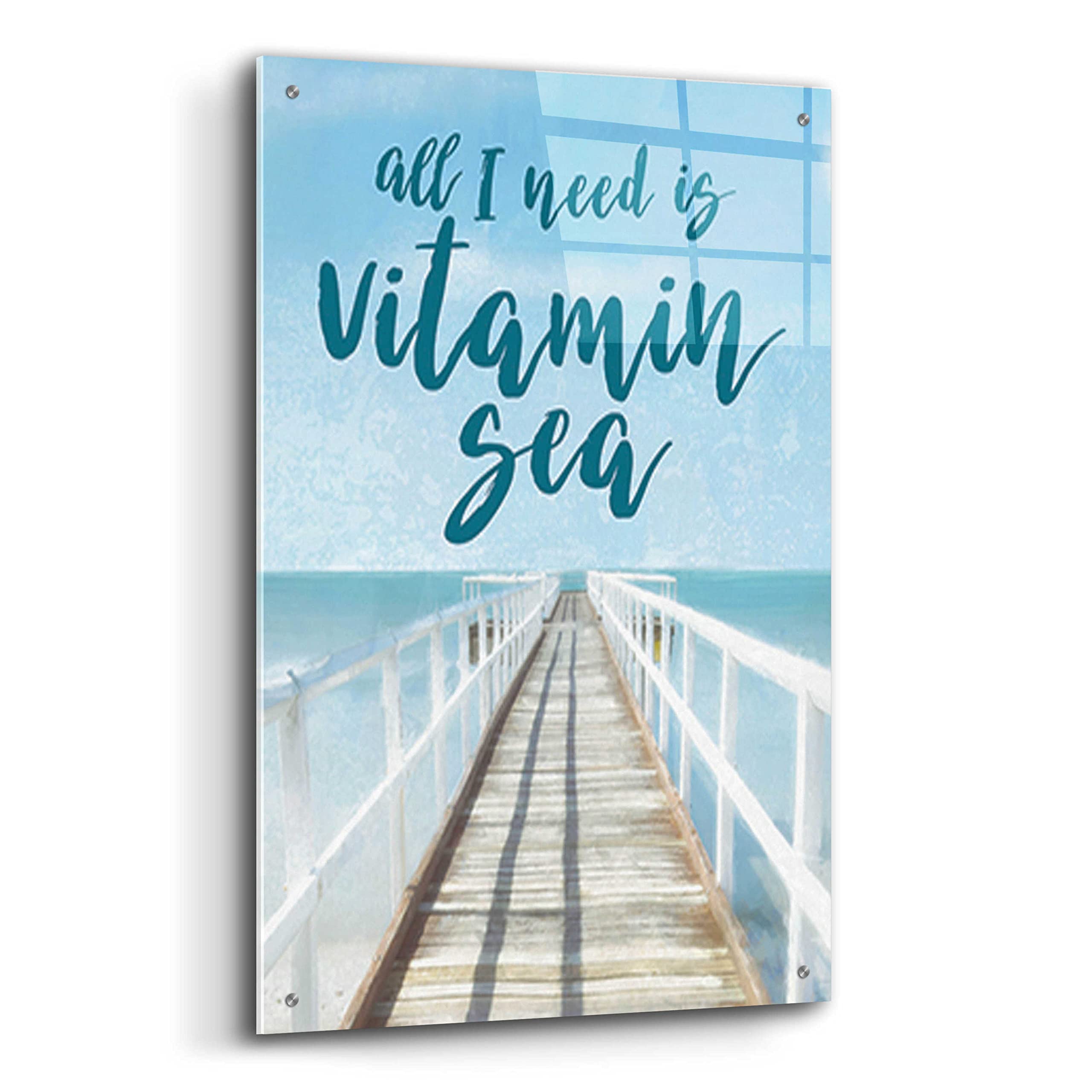 Cloverfield & Co. 'Vitamin Sea' Acrylic Glass Wall Art - 24x36 Inches, Vibrant Ocean Painting for Living Room, Bedroom & Office Decor