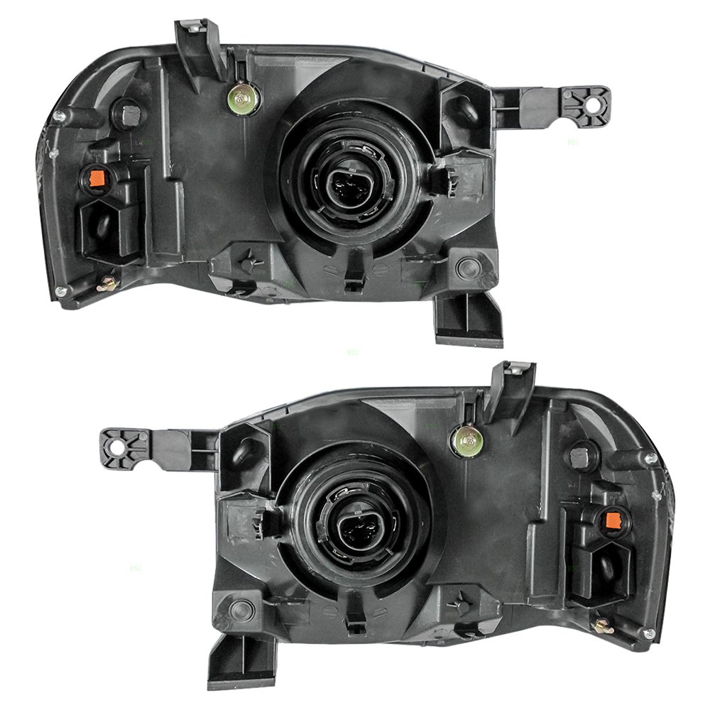 Replacement Headlights for 2001-2004 Nissan Frontier - Driver & Passenger Side with Chrome Bezel (Part# 260608Z325 & 260108Z325) | Durable Aftermarket Headlights for Improved Night Visibility & Off-Road Driving