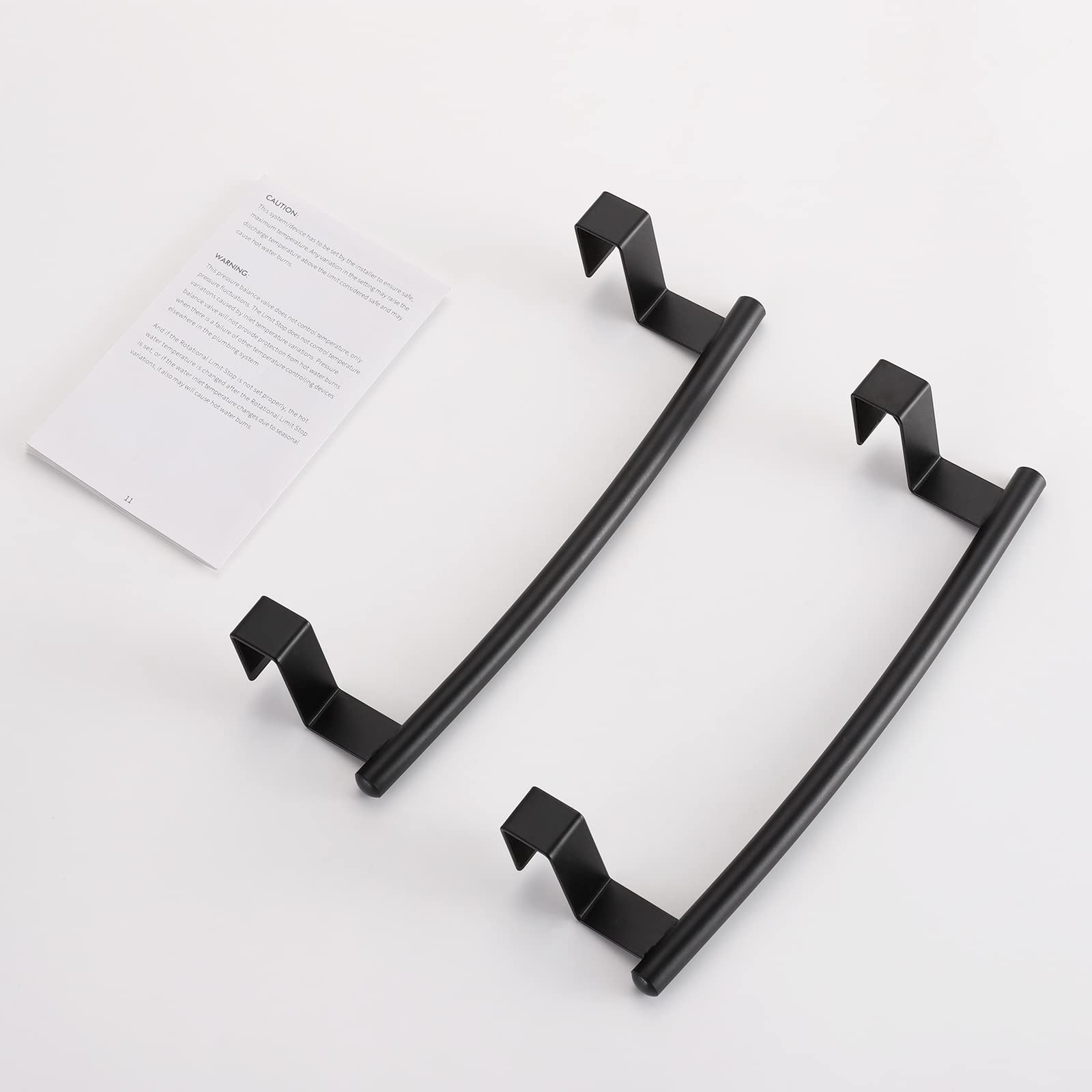 Over The Door Towel Rack - 2 Pack Matte Black Cabinet Towel Bar for Kitchen & Bathroom | Space-Saving Dish Towel Holder | Perfect for Small Spaces, Apartments, RVs and Dorm Rooms
