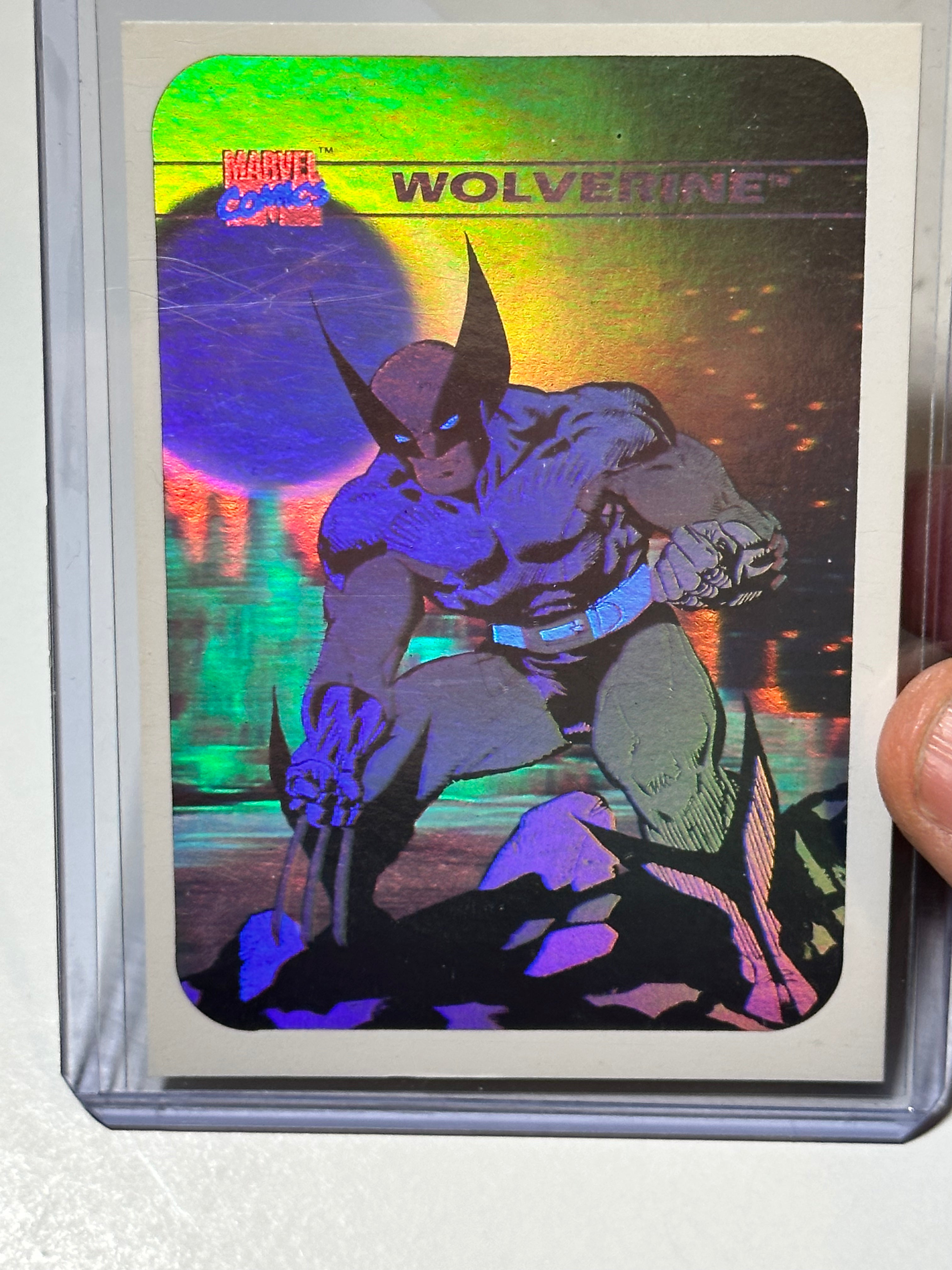 **Marvel Universe First Series Rare 5 Hologram Insert Cards Set 1990 - Collectible Trading Cards for Comic Fans & Nostalgic Gift**