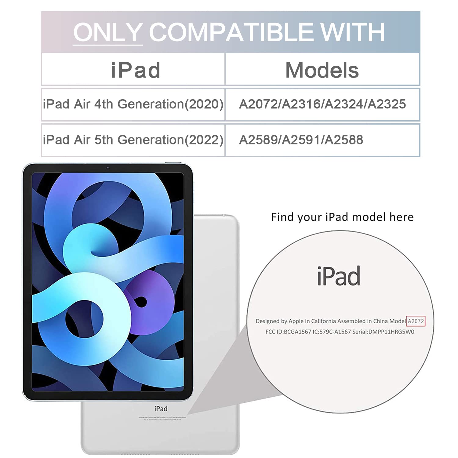 Premium Shockproof iPad Air Case for 11-inch M3/M2 (2025/2024) & 10.9-inch 5th/4th Gen (2022/2020) - Multi-Angle Stand with Auto Wake/Sleep - Cute Cat Design - Perfect for Work, Study & Travel Protection