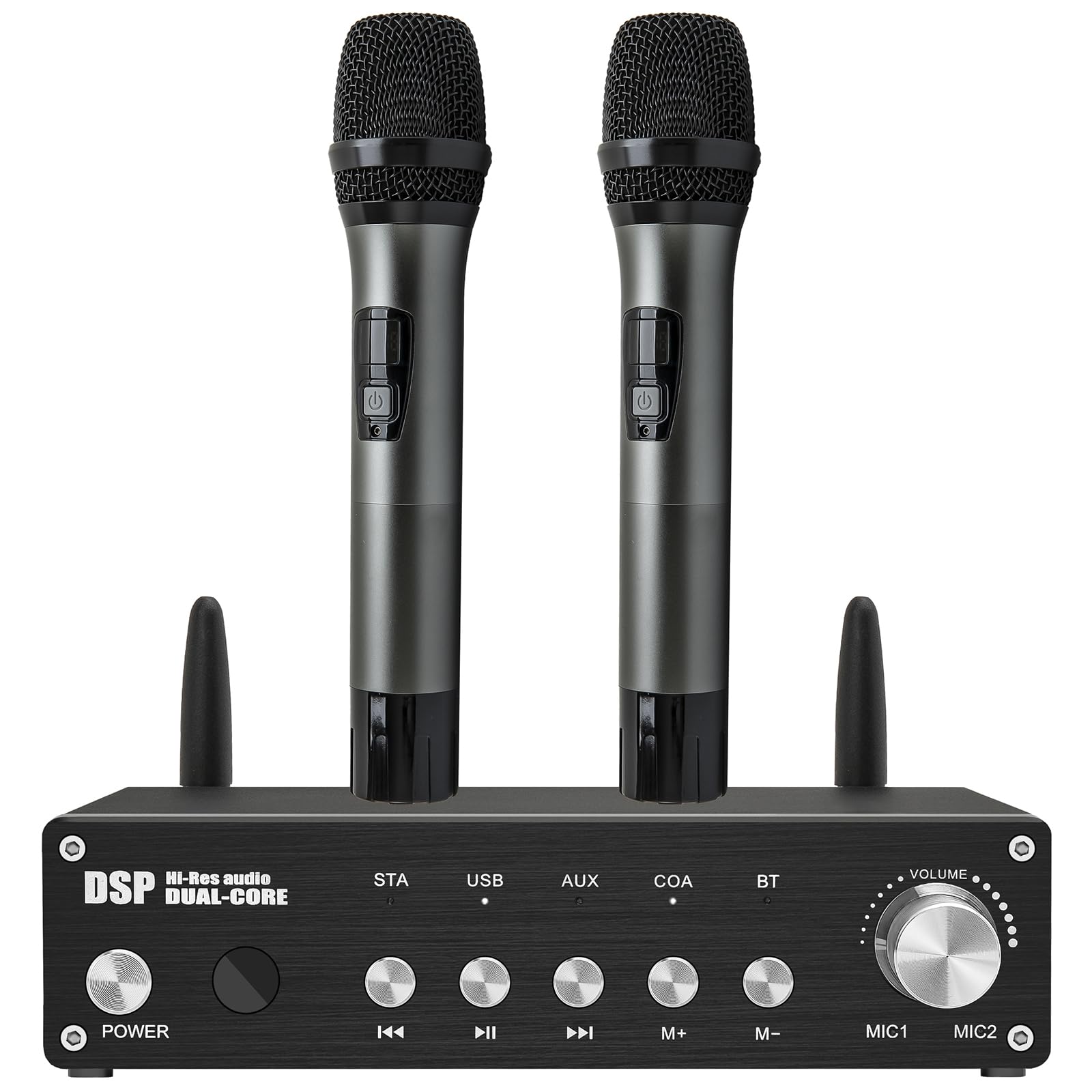 Professional UHF Wireless Microphone System - 2 Handheld Cordless Mics with 200ft Range, Bluetooth Connectivity for Karaoke, DJ, Home KTV, Meetings, Church, Parties & Weddings | Perfect for Live Performances, Events & Entertainment