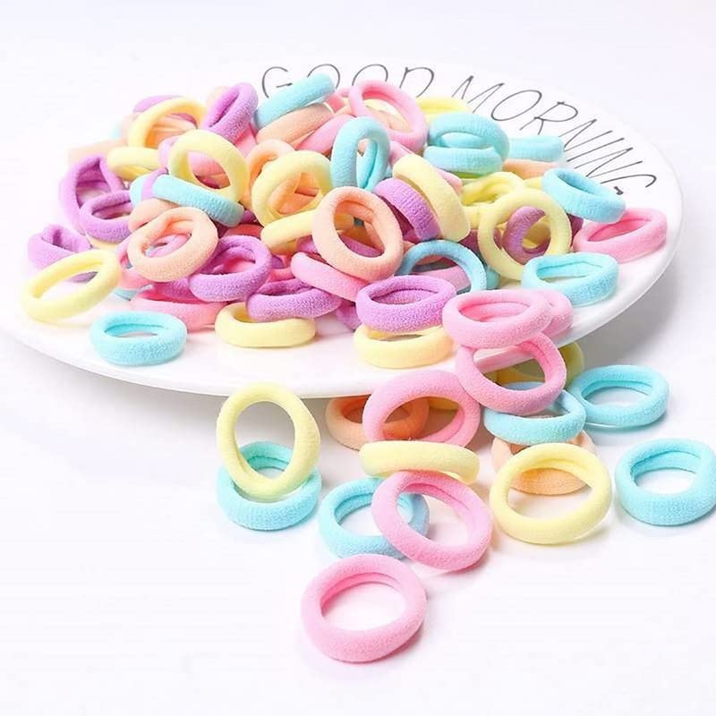 Shidara Soft Cotton Baby Hair Ties for Toddlers & Kids - Seamless Elastic Hair Bands for Girls (100-Piece Multicolor Set) | Perfect for Daily Use, School, Playtime & Special Occasions