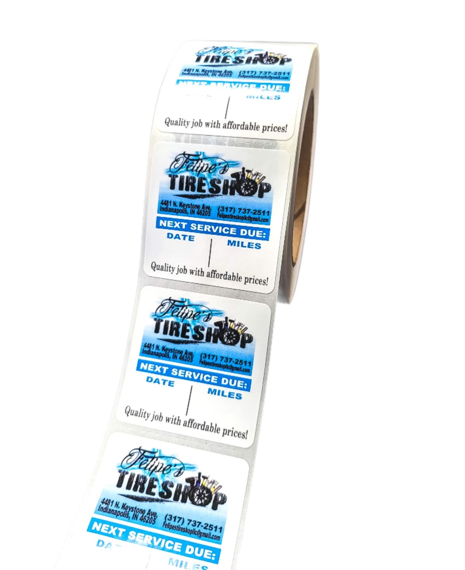 McAuley Custom Oil Change Stickers 2x2 Inch - Durable Windshield & Door Jamb Labels - Easy to Write On & Peel Off - Blue (1000 Pack) - Perfect for Vehicle Maintenance Reminders & Service Tracking