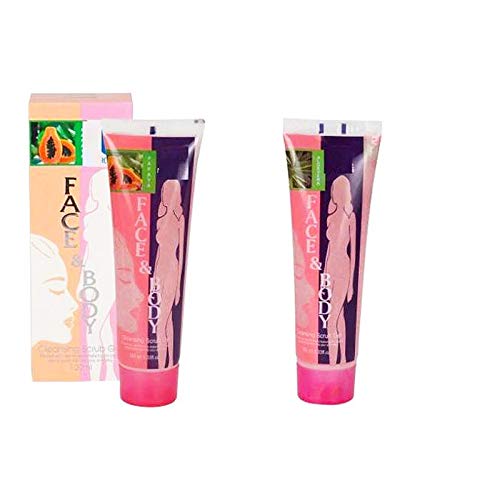 Zhunmun Face and Body Cleansing Scrub Gel 100ml (2-Pack) - Papaya & Aloe Vera | Exfoliating Gel for Smooth Skin, Deep Pore Cleansing, Acne Treatment | Perfect for Daily Skincare Routine & Spa Days