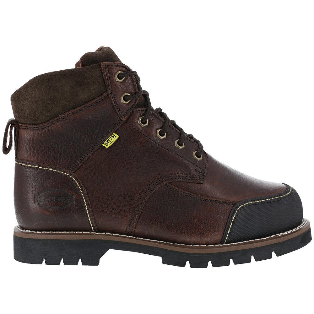 Iron Age Men's Dozer Electrical Hazard Steel Toe Work Boots - Brown Leather Safety Shoes for Construction & Industrial Work