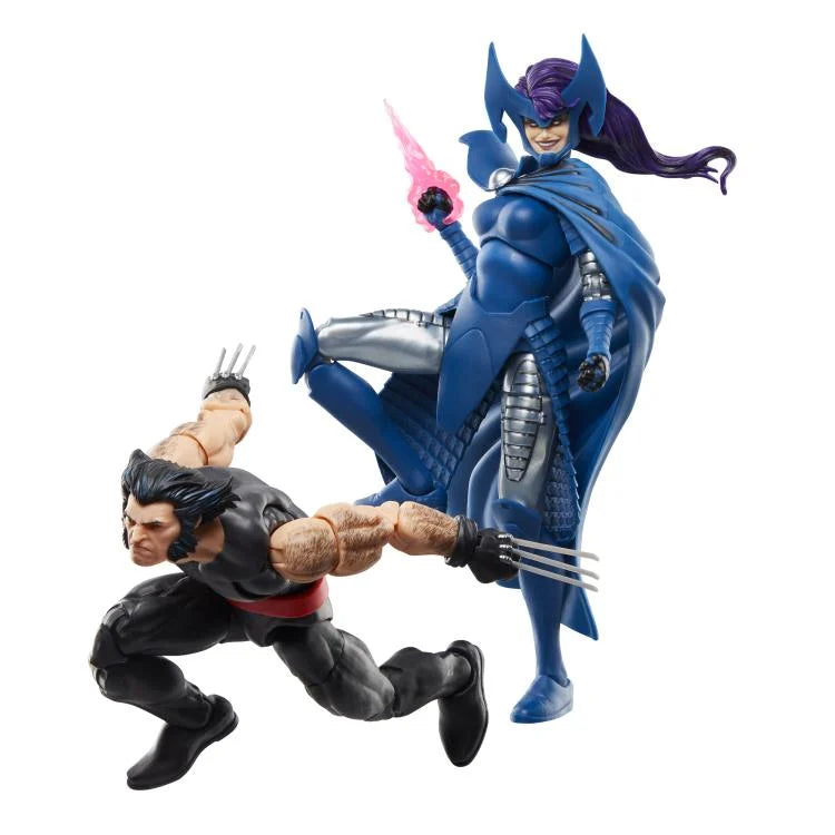 Marvel Legends Wolverine and Psylocke 2-Pack Action Figures - 50th Anniversary Edition | Collectible Superhero Toys for Display & Gifts | Marvel X-Men Comics Fans