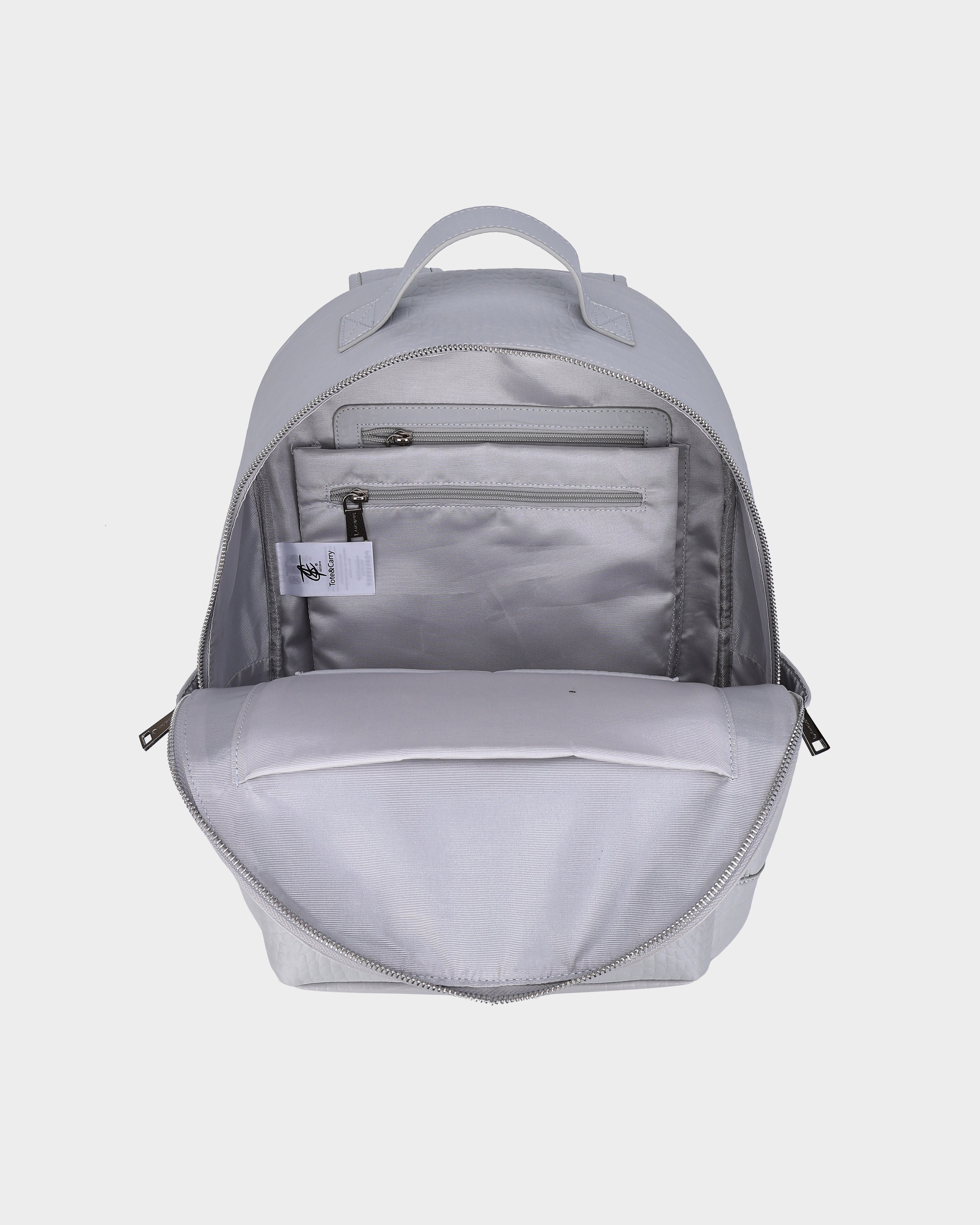 Premium Genuine Leather Backpack - Waterproof Grey Laptop Backpack for Men & Women - Stylish Travel, Work & College Commuter Bag