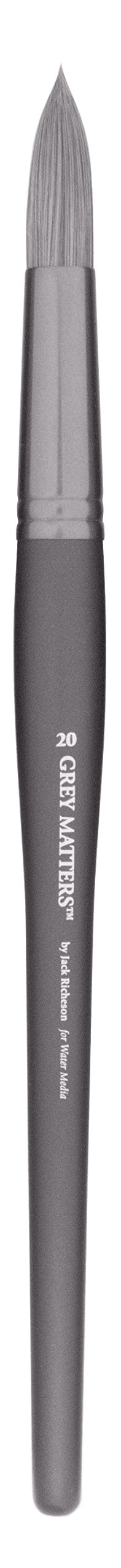 Jack Richeson Grey Matters Synthetic Watercolor Round Brush - Professional Artist Paint Brush for Watercolor, Acrylic & Oil Painting - Perfect for Fine Details, Wash Techniques & Studio Art Projects